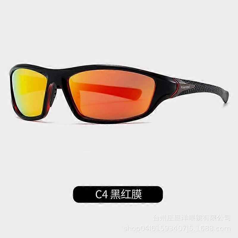 Polarized sunglasses - black frame with orange lenses + sunglasses case