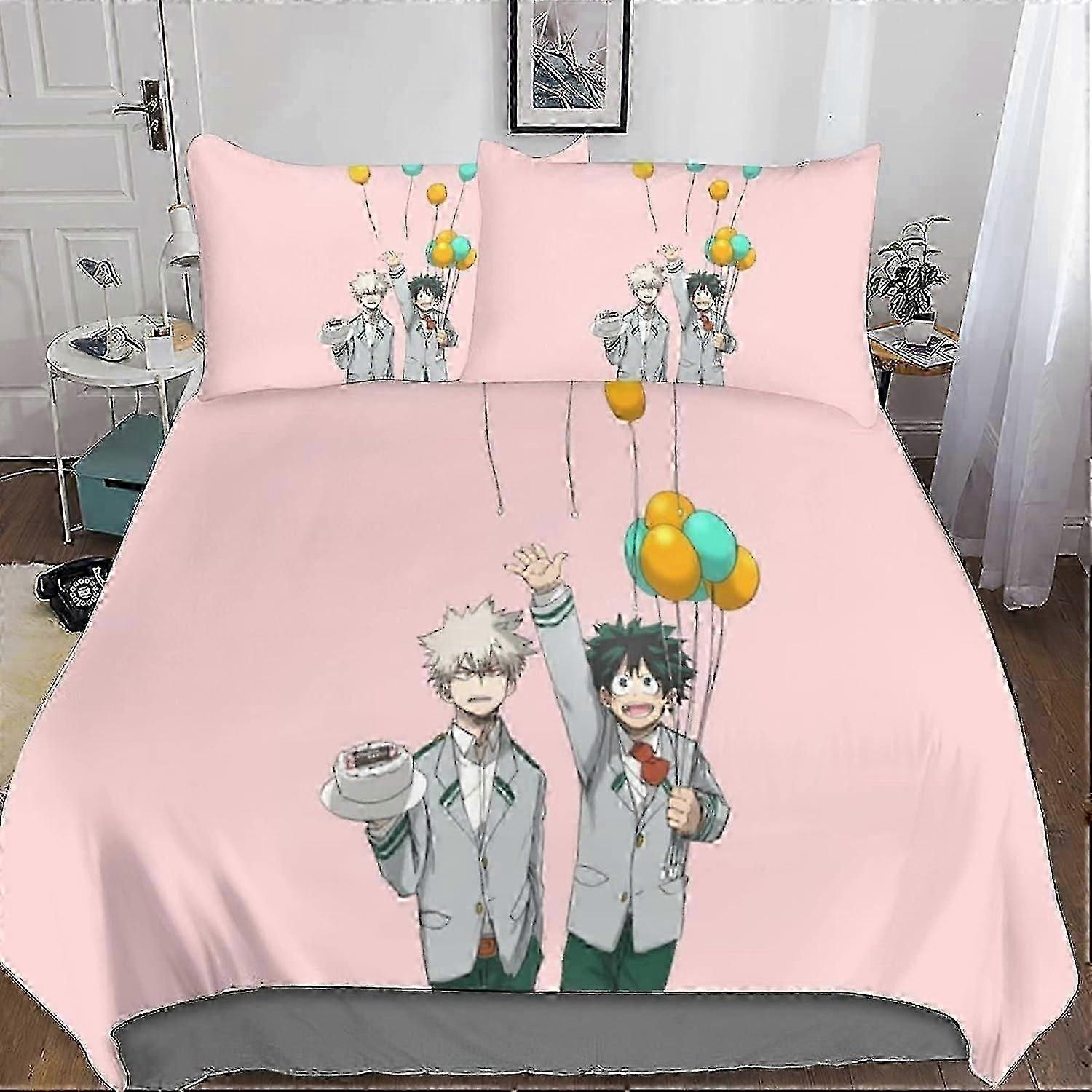 My Hero Academy Duvet Cover Parts My Hero Academia Bedding Set Capa de edredom de microfibra com zíper Fecho fronha para adultos 135 * 200 CM