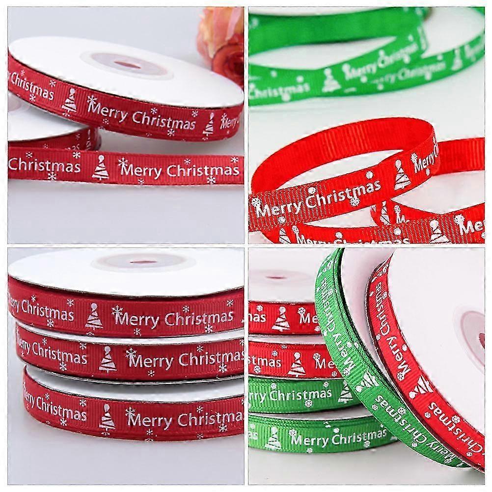 Christmas Gift Ribbon for Wrapping Use 2Pcs Red Polyester Wrapping Ribbons