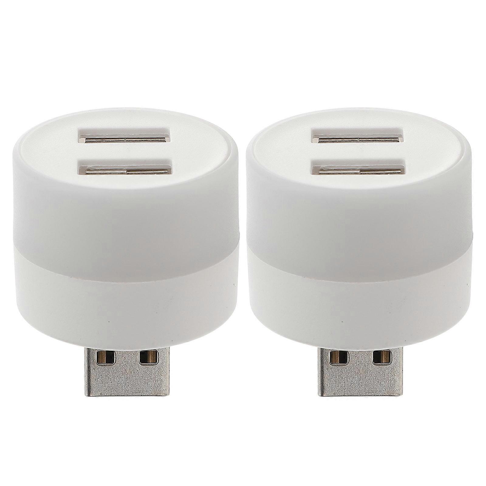 Eease 2pcs Car Light 2-port USB Hub Adapter USB Powered Illumination Light Night Lamp
