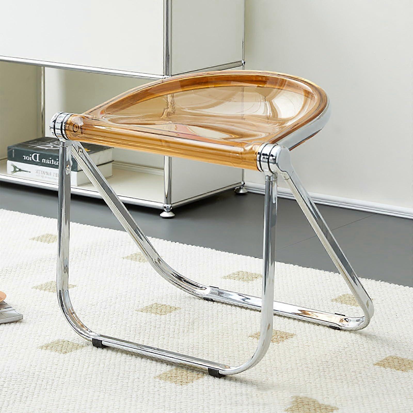 Modern Acrylic Folding Chairs Stackable Crystal Folding Chairs With PC Plastic Chrome Frame For Indoor Outdoor Use