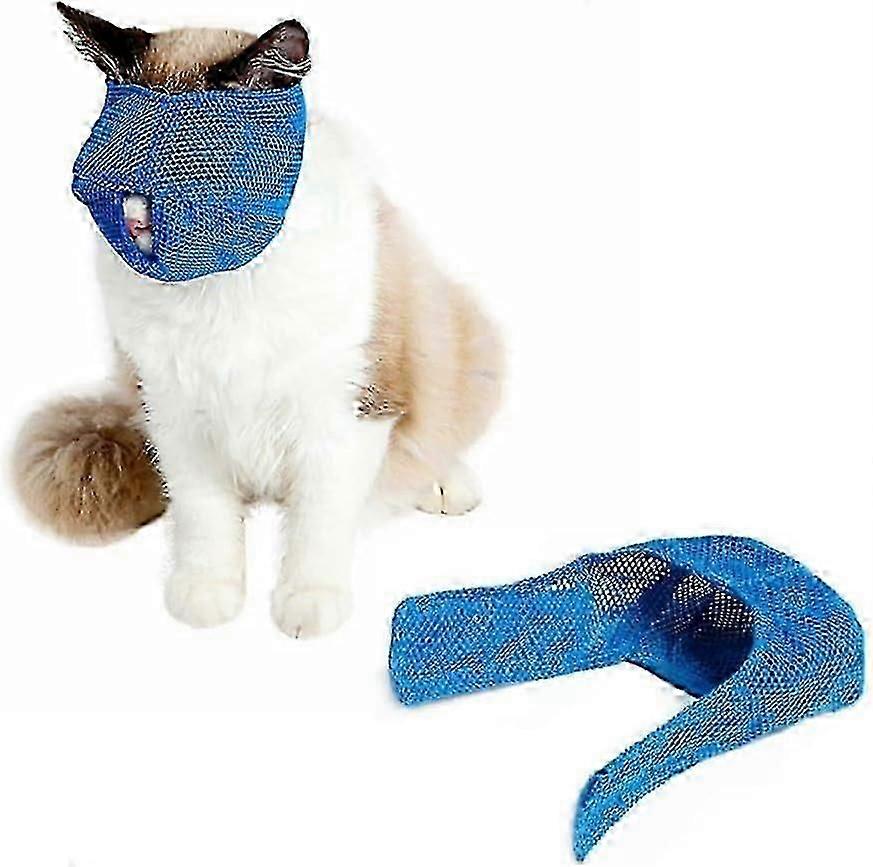 Cat Muzzle Breathable Kitten Mesh Muzzles Breathable Mesh Muzzles for Preventing Cats from Biting Scratching
