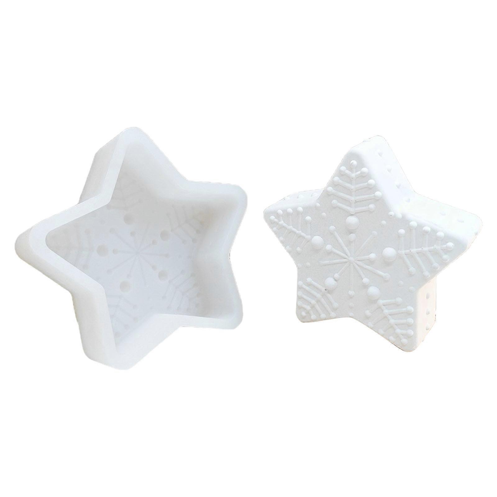 Nonstick Strong Silicones Molds Snowflake Star pattern For DIY Candle Soap Making Holiday Crafts  small