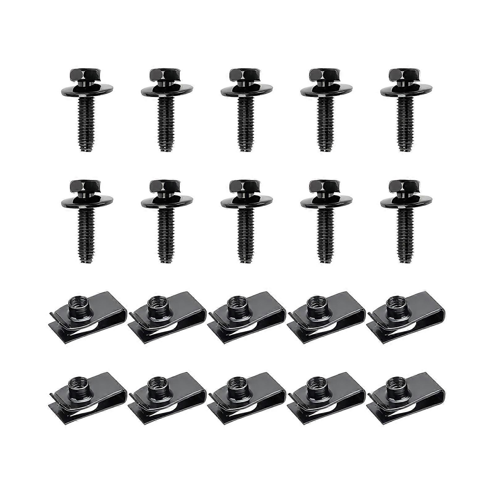 Universal Bolt Mudguard Fastener Set Heavy Duty Steel Construction Quick Attach Design Rustproof Coating for Cars Motorcycles Multicolor