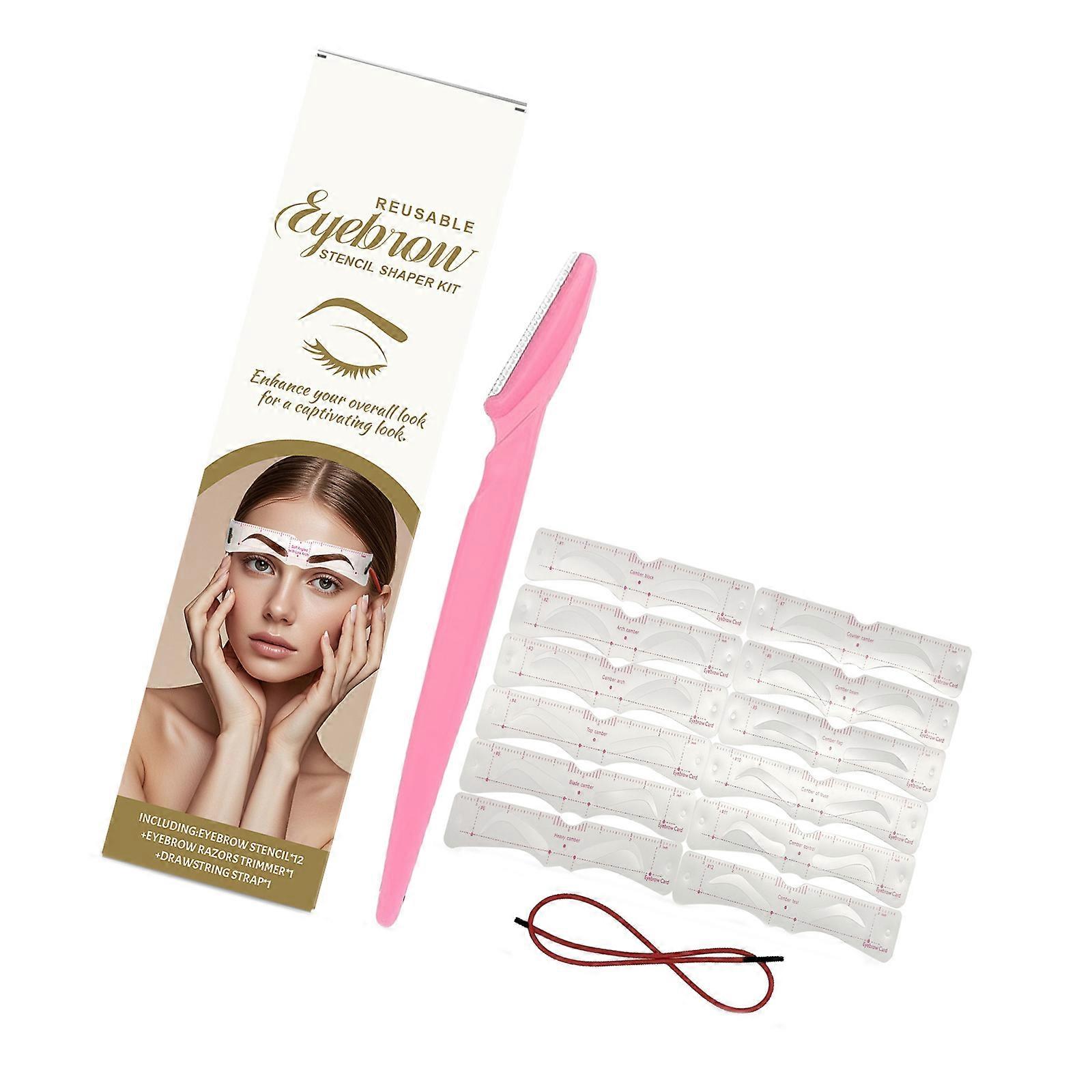 Portable Eyebrow Shaping Templates Set Includes Various Styles Quick Application For Beginners Travel Friendly Cosmetic Accessory Multicolor