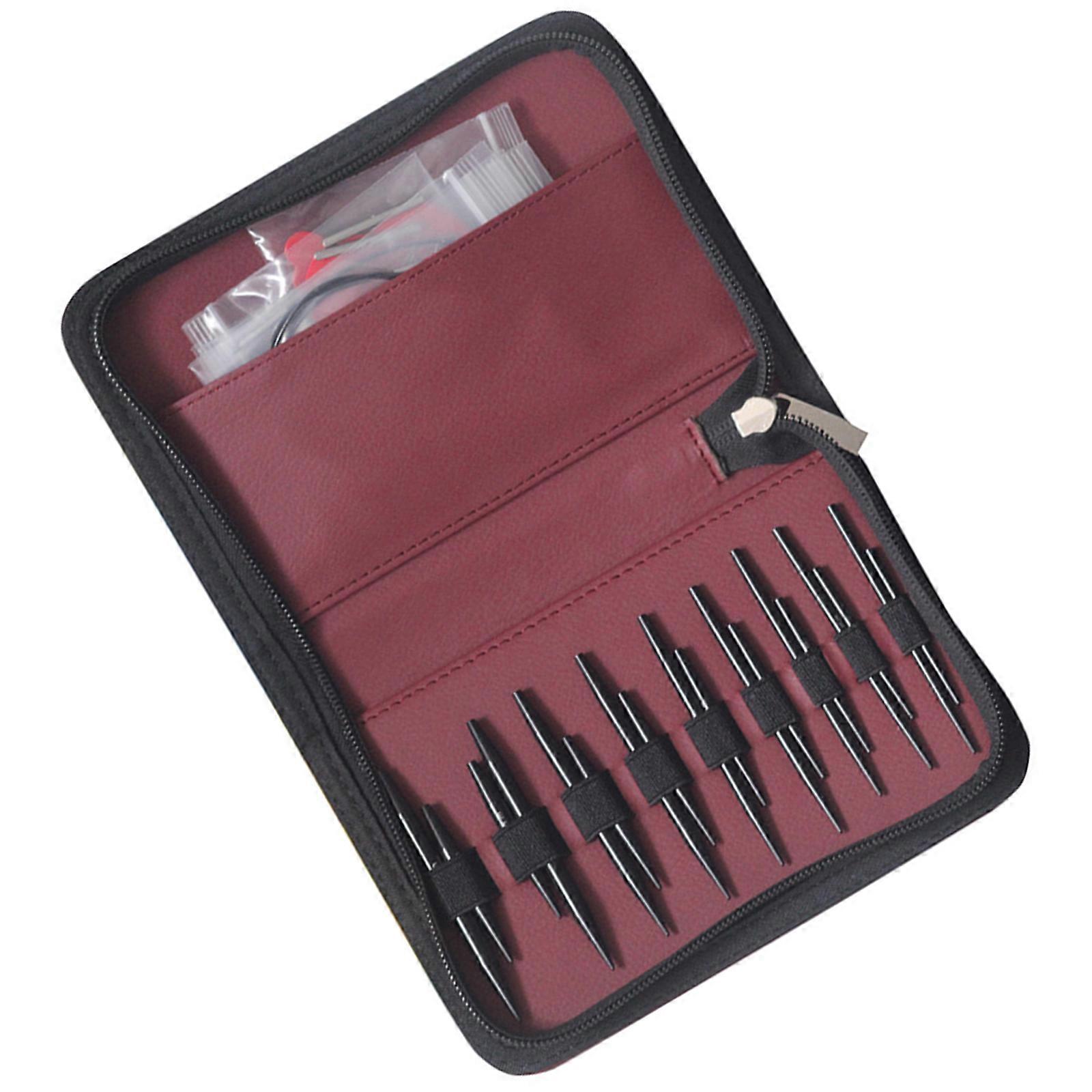 Practical Crochet Hook 3-6mm Interchangeable Circular Knitting Needle Set with Case & Accessories for Knitting Multicolor