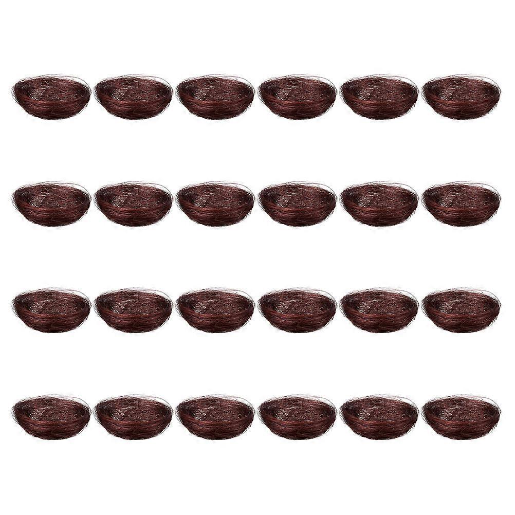 Bird Nest Decor for Arrangement 24Pcs Artificial Coffee Color Nests
