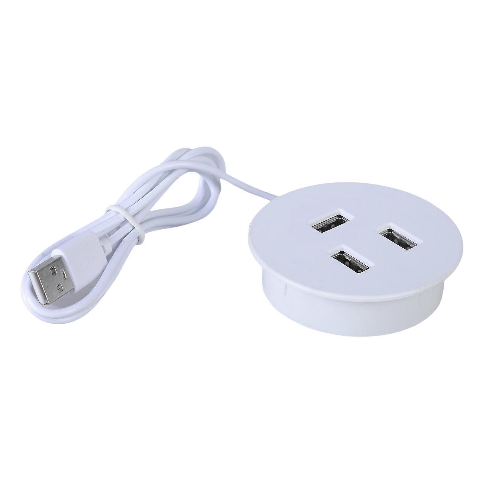 3 Port USB2.0 Desk Grommet Hole Hub Desktop Cable Organizers for Connection of Mobile Hard Drives and More Multicolor