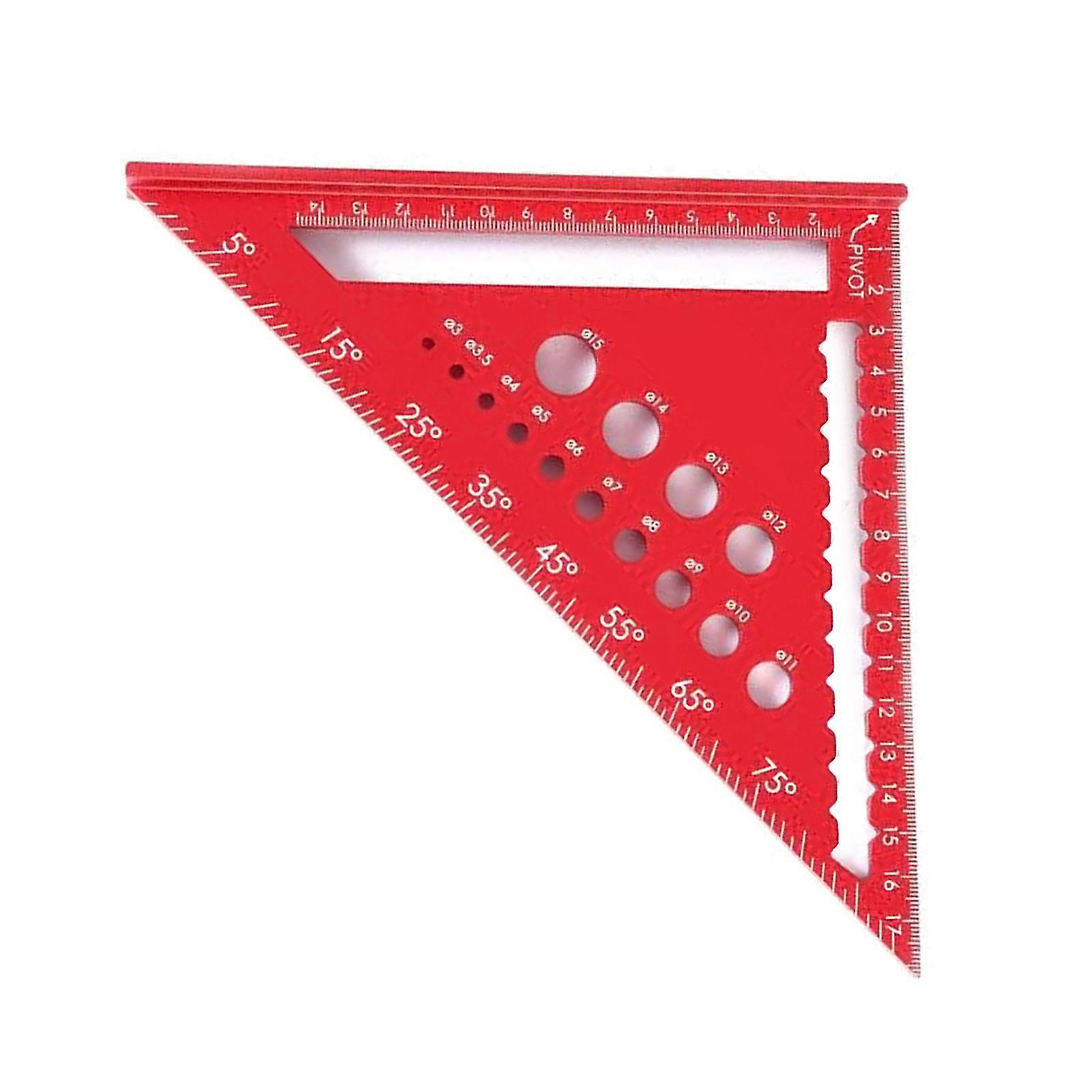 Triangle Ruler Carpenters Square Tool, Aluminium Metal Square Carpentry Triangle Ruler, Triangle Ruler Protractors  Red