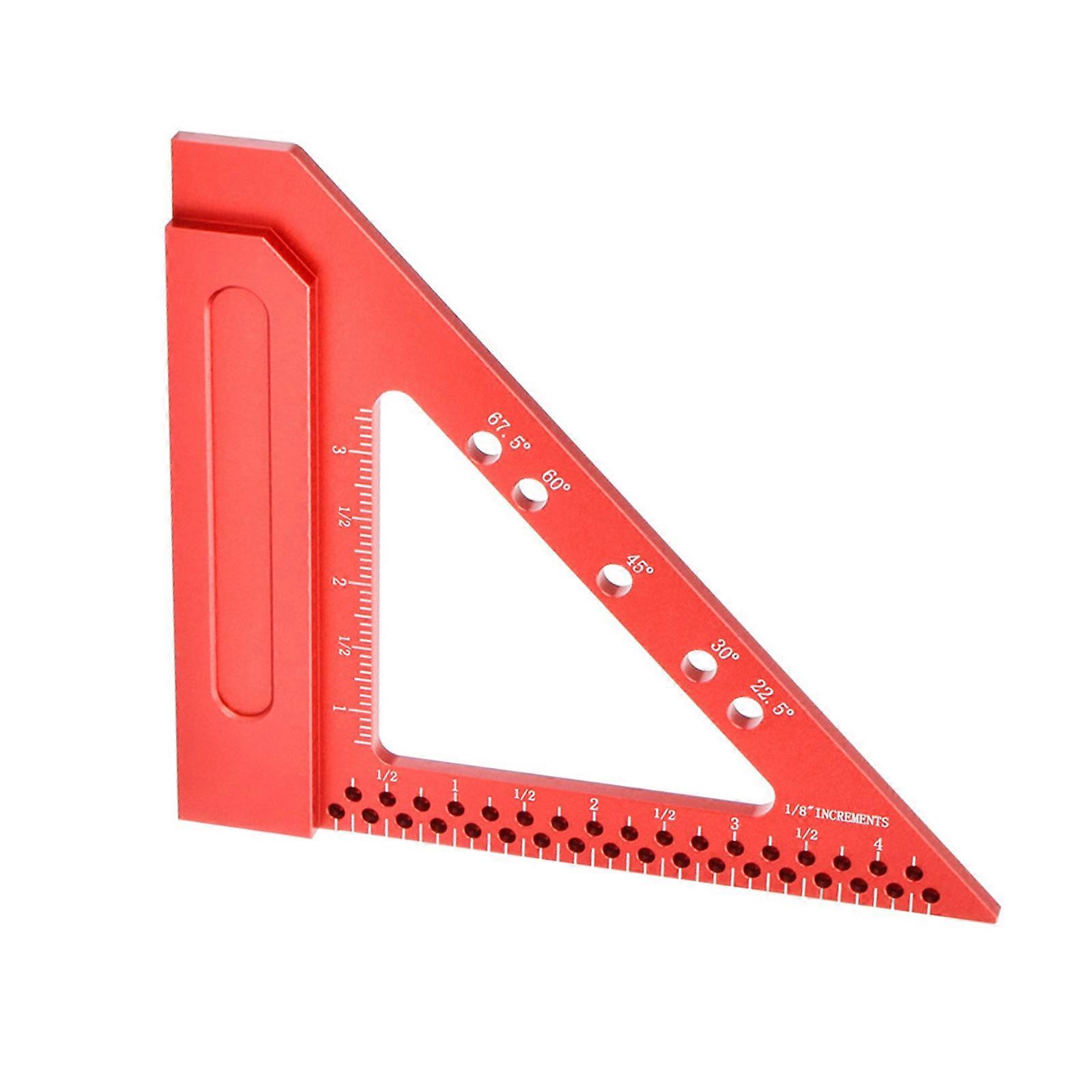 Measuring Ruler 22.5/30/45/67.5 Degree Woodworking Square Protractor Triangle Ruler Measuring Tool Multicolor