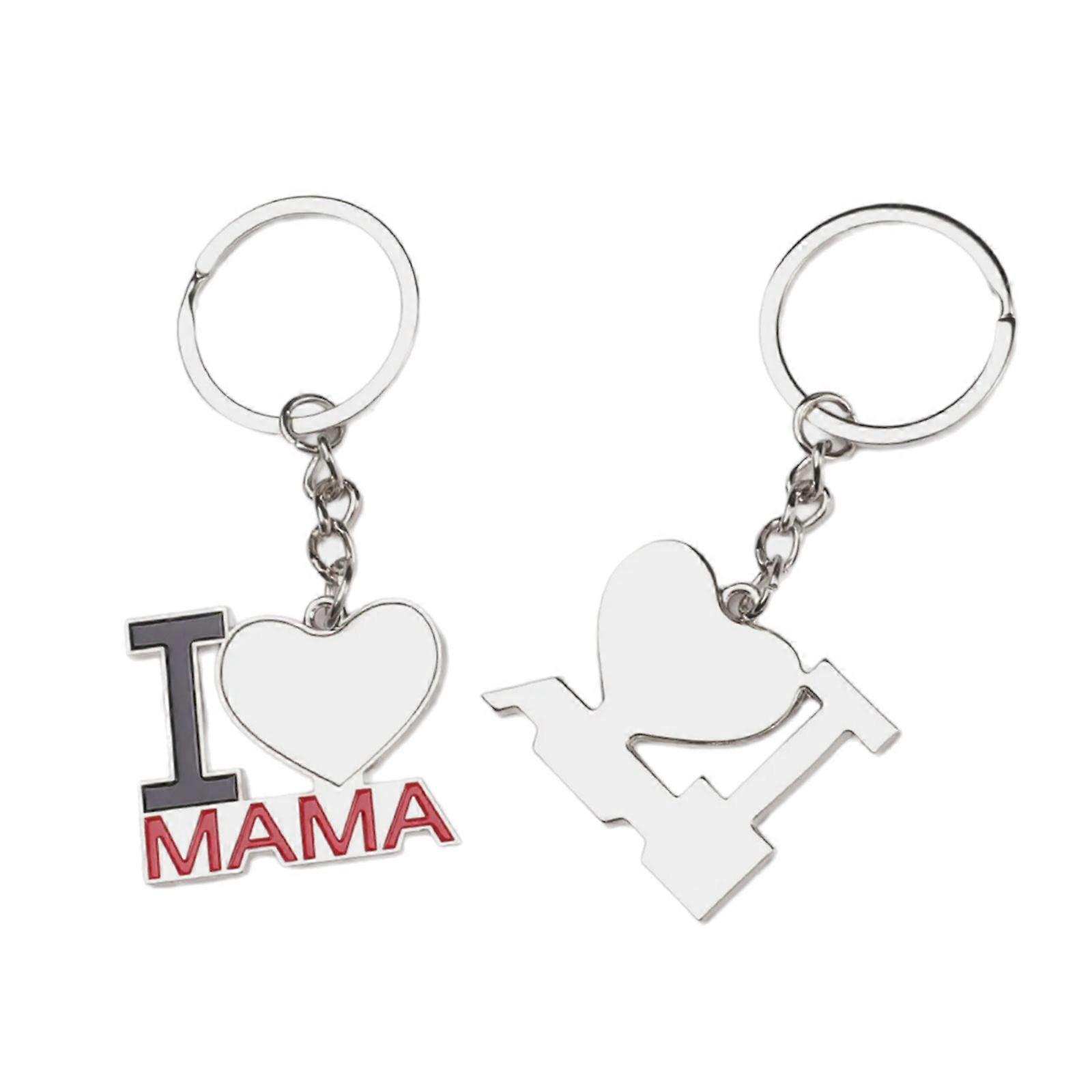 2pcs Sublimation Blank Key Rings Commemorative Heat Transfer Keychain Collection Lightweight Key Chain for Dad and Mom Multicolor