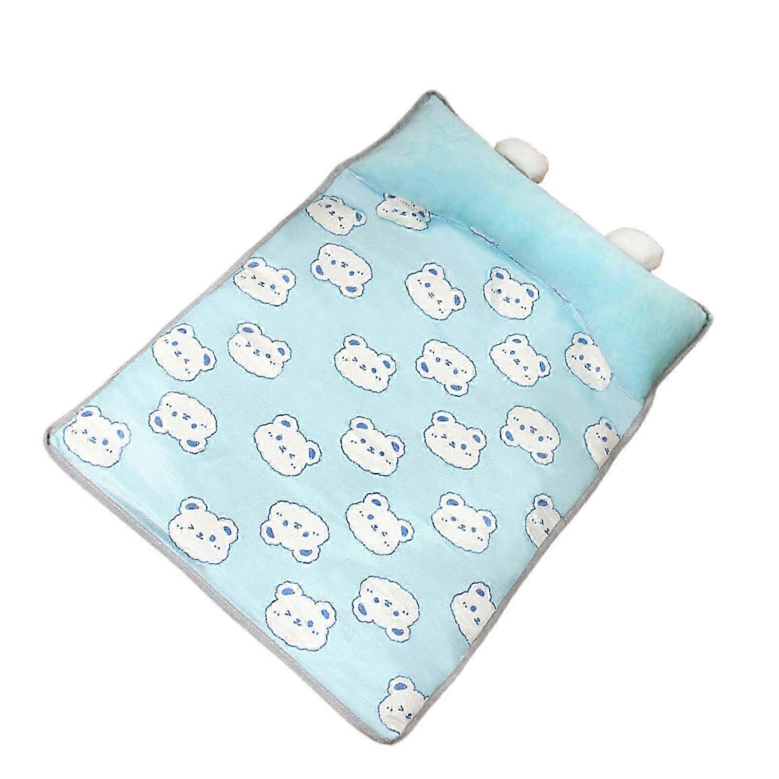 Home Use Ice Silk Cooling Pad For Dog And Cats Comfortable Pet Bed With Nonslip Bottom for Small Size Pet Rest Place  Pink