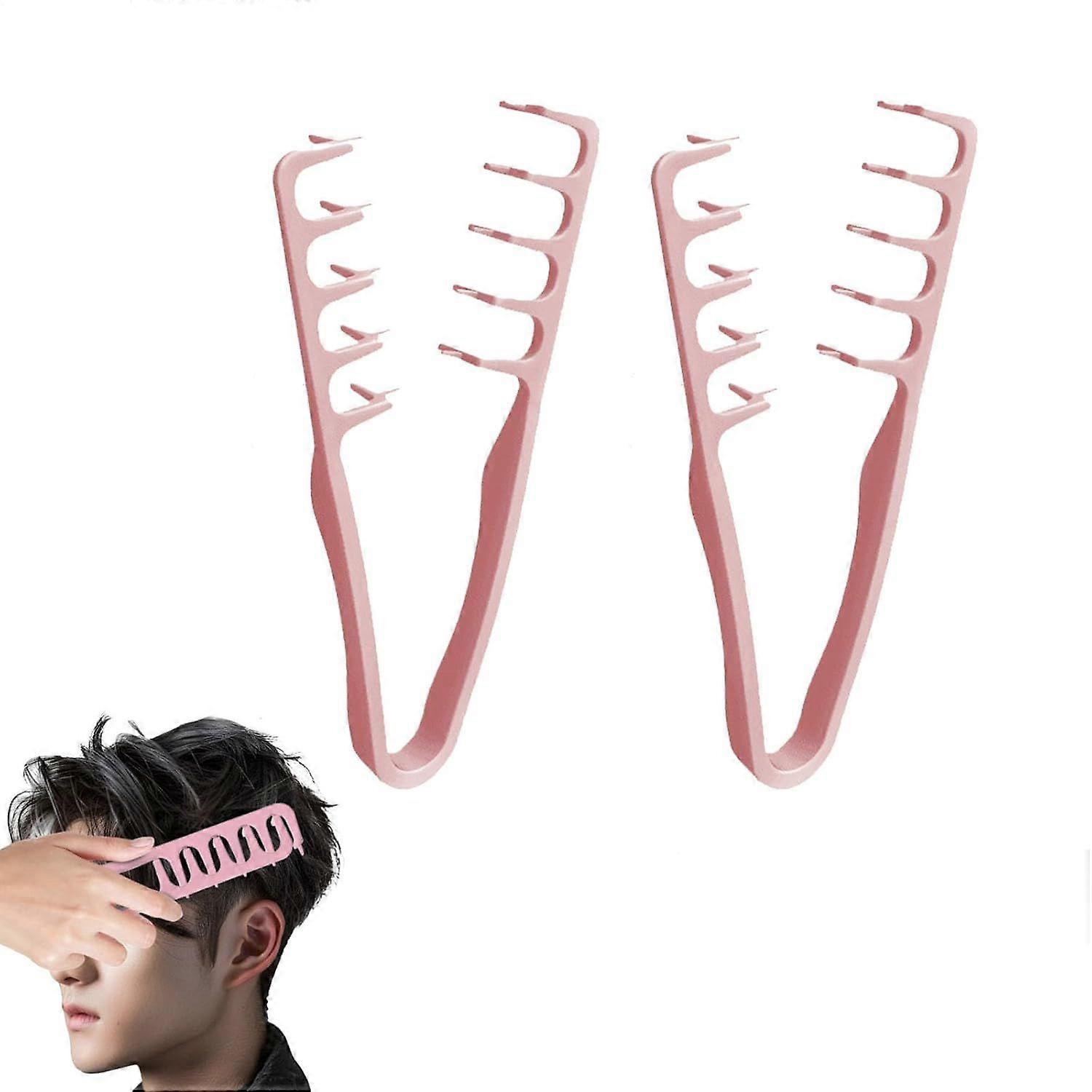 Texture Comb, 2pcs Wide Tooth Combs, Volume Tool for Roots, Seam Coverage, Bangs Combs, Lightweight Grooming Accessories, Ideal for Curly Hair