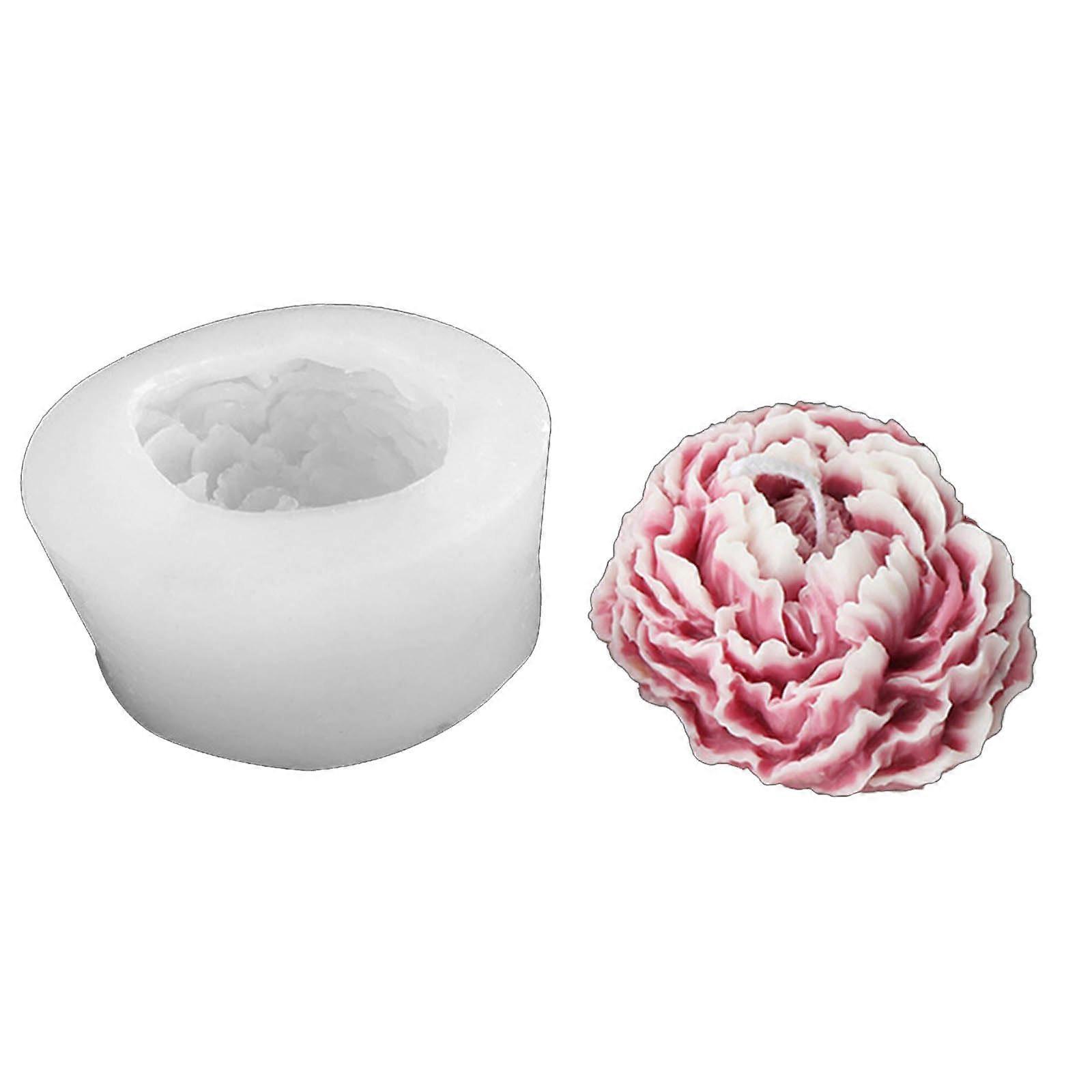 Silicone Soap Mold with Intricate Peony Pattern for Resin Casting, Cake and Chocolate Crafting