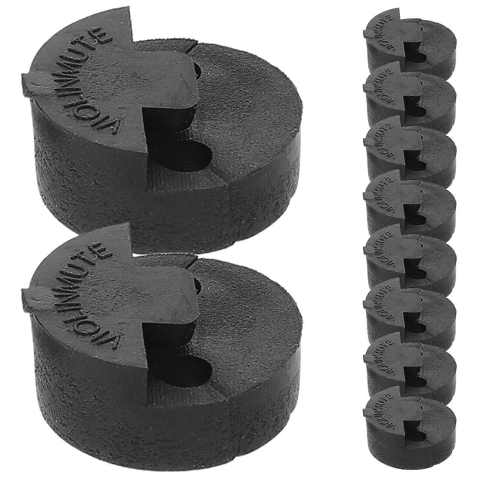 10 Pcs Tourte Style Rubber Mutes Perfect For Musicians And Amateur Players Black Color Ideal For Volume Reduction In Home Practice