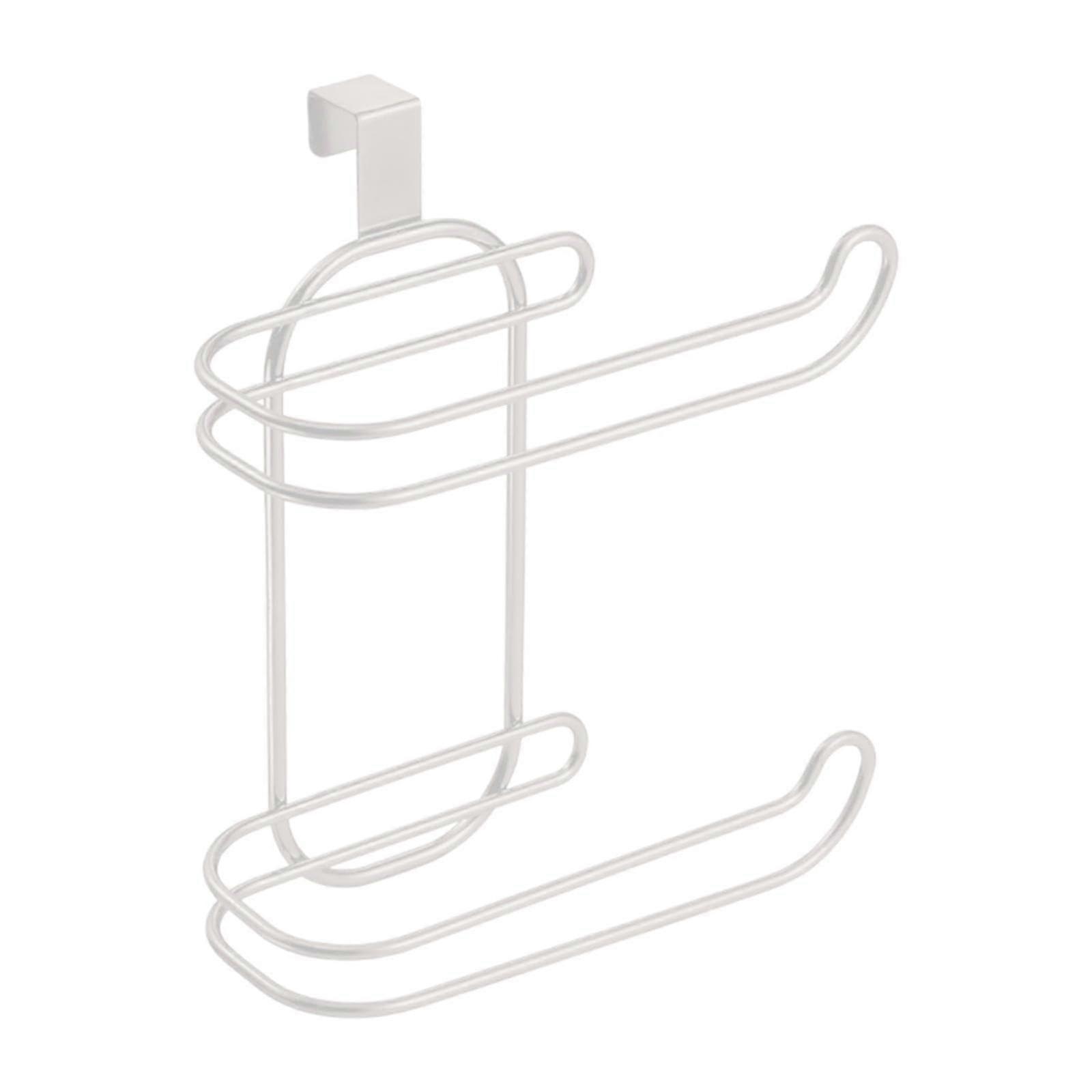 Bathroom Organizer Over the Tank Toilet Paper and Towel Rack 2 in 1 RustResistant Double Layer Storage White