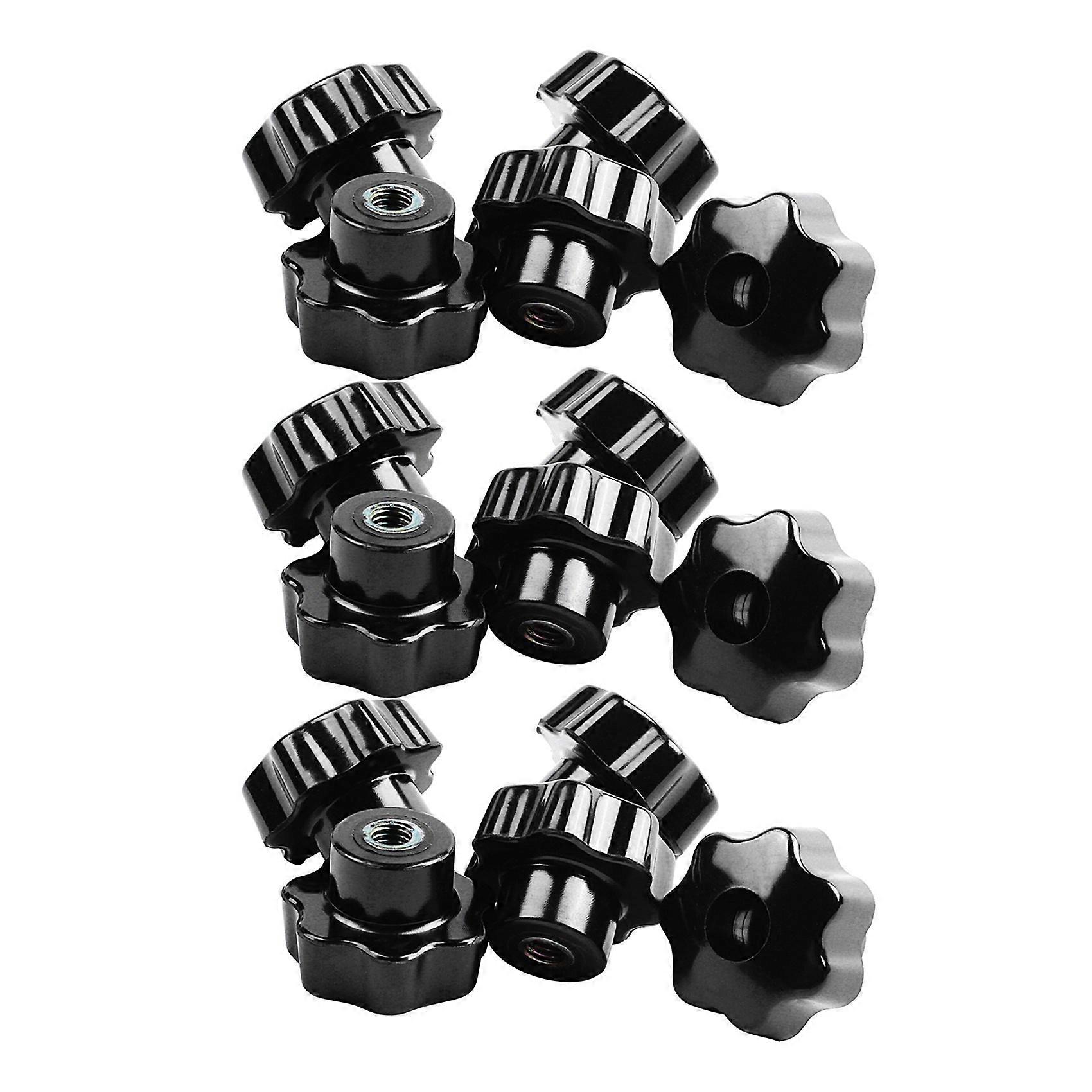15 Pieces Black Star Grip Knobs, Female Thread Diameter 8mm, Head Diameter 40mm