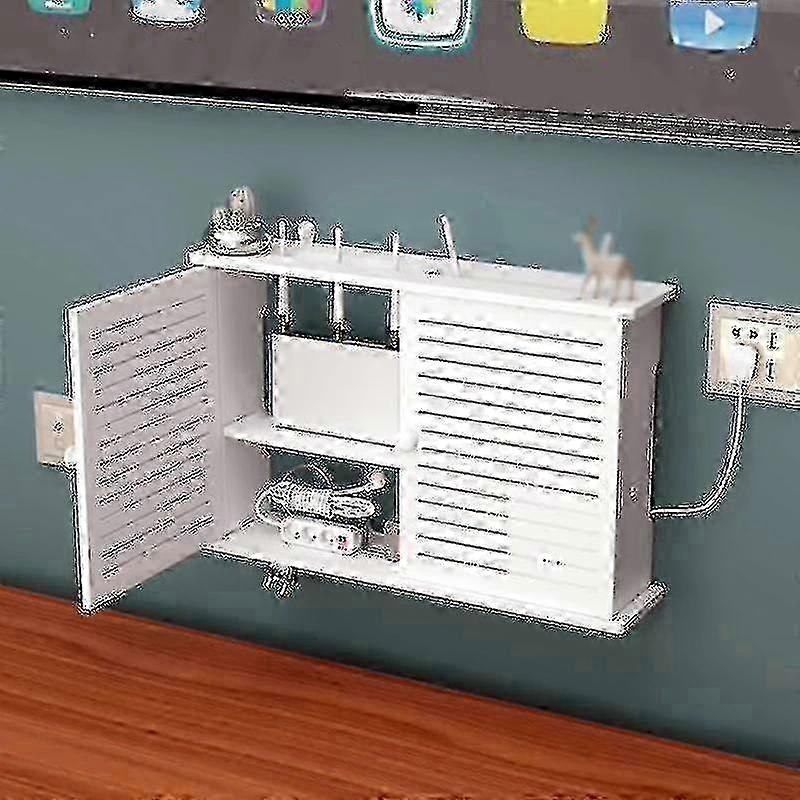 Wall-Mounted Router Storage Box - Cable Management Organizer For WiFi/Power Cords
