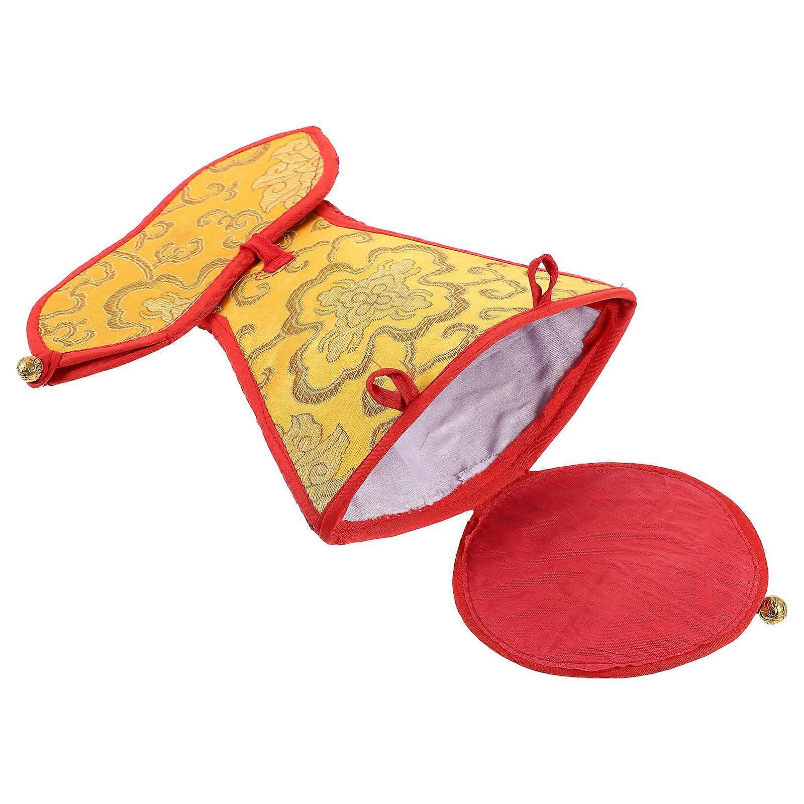 Protective Vajra Bell Storage Bag for Storage Use 2Pcs Yellow Pouch