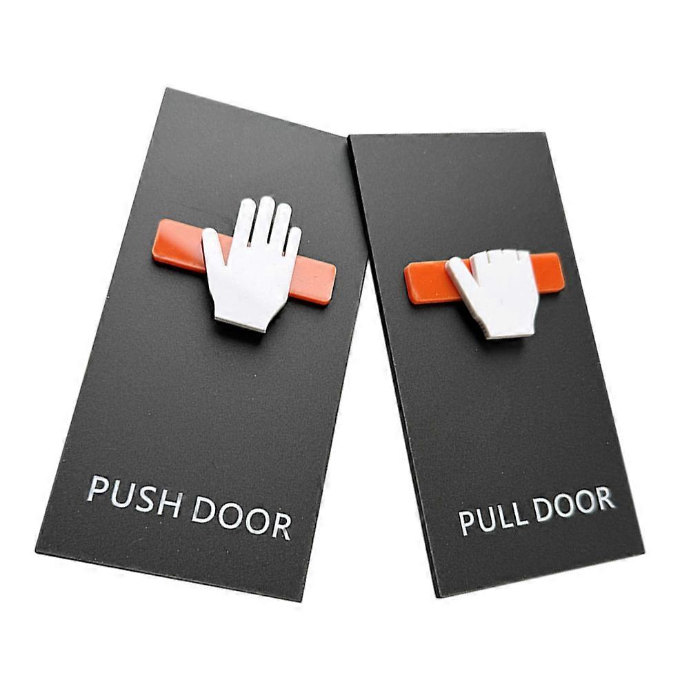 Push Pull Door Sign Acrylic for Clear Directional Guidance 2Pcs Set