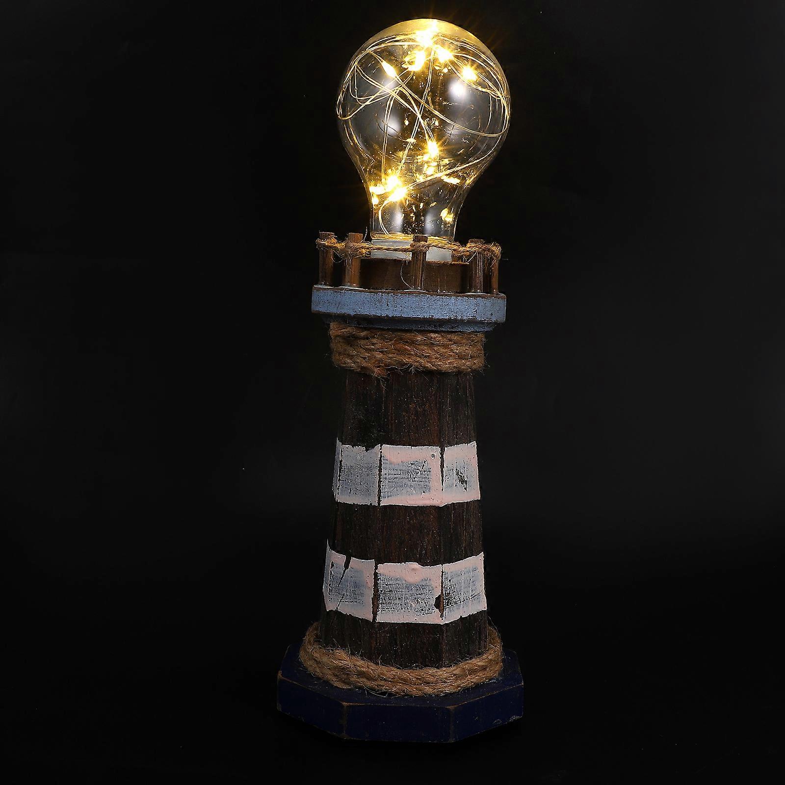 Mediterranean LED Lighthouse Desktop Light for Nautical Themed Rooms