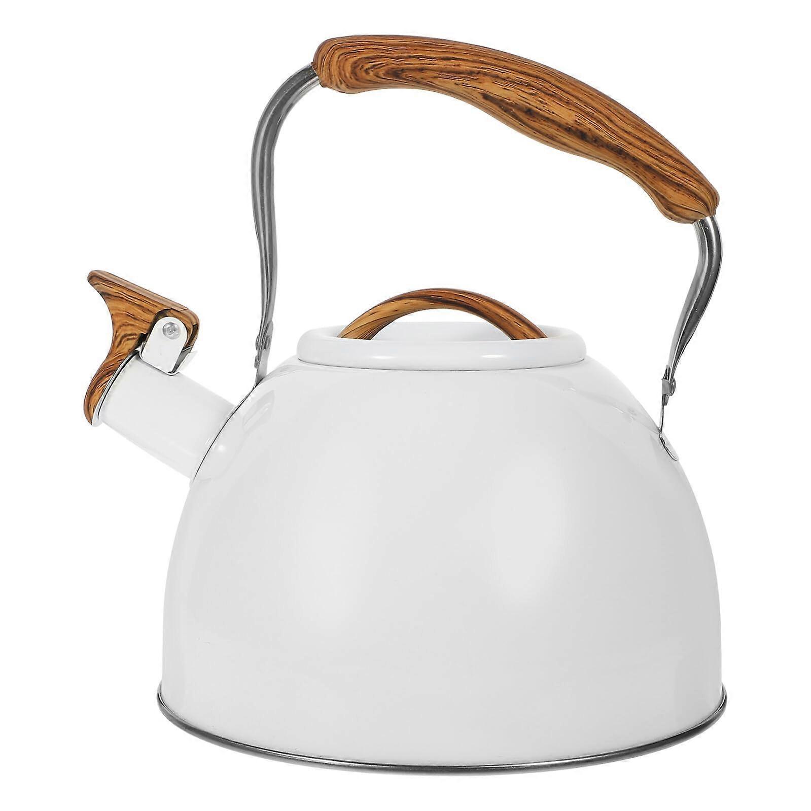 Whistling Tea Kettle Stainless Steel with AntiScald Ergonomic Handle for Gas and Induction