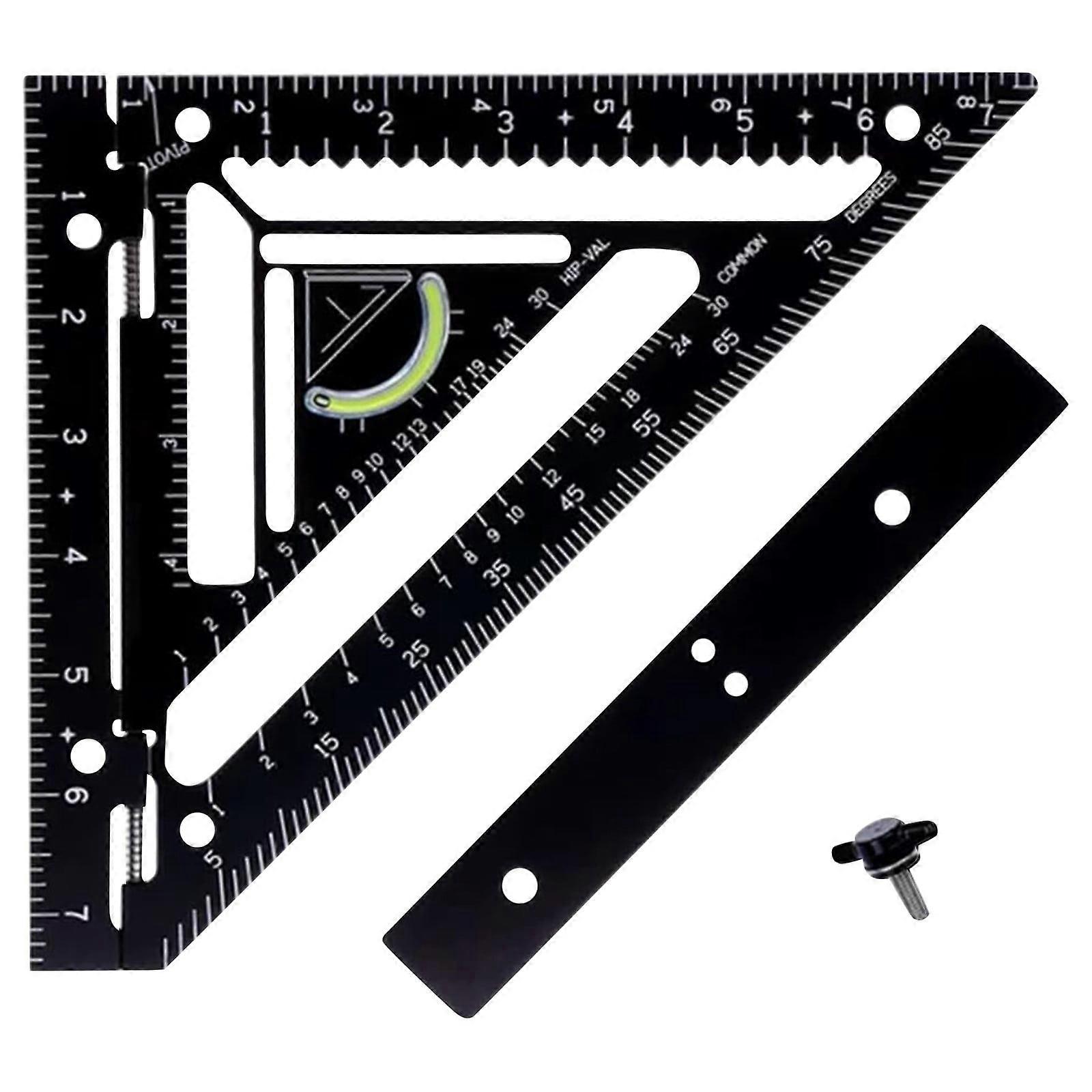 7 Inch Innovative Framing Square Tool, Portable Jigs Block Precision Carpenter Ruler, Multi-Purpose Rafter Square Measuring Tool for Carpenters