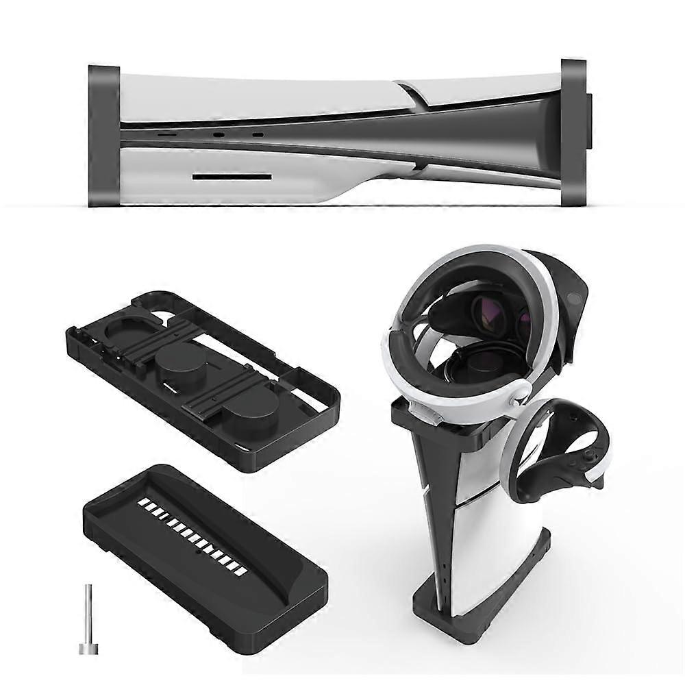 Stand for PS5 Slim with Holder for VR2, Dual Placement for Disc and Digital Edition, Secure Base Mount