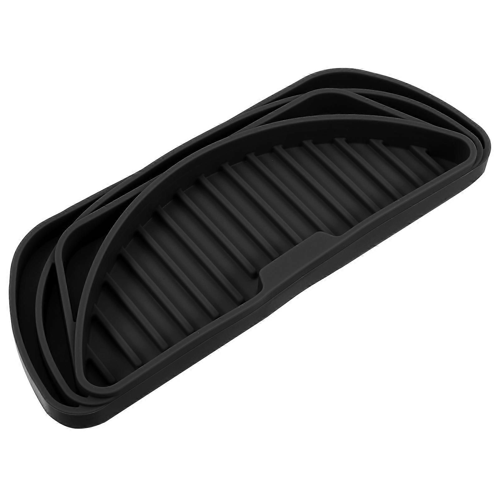 Refrigerator Drip Catcher Tray Prevents Water Splashes Nonslip Silicone Black Kitchen Accessories