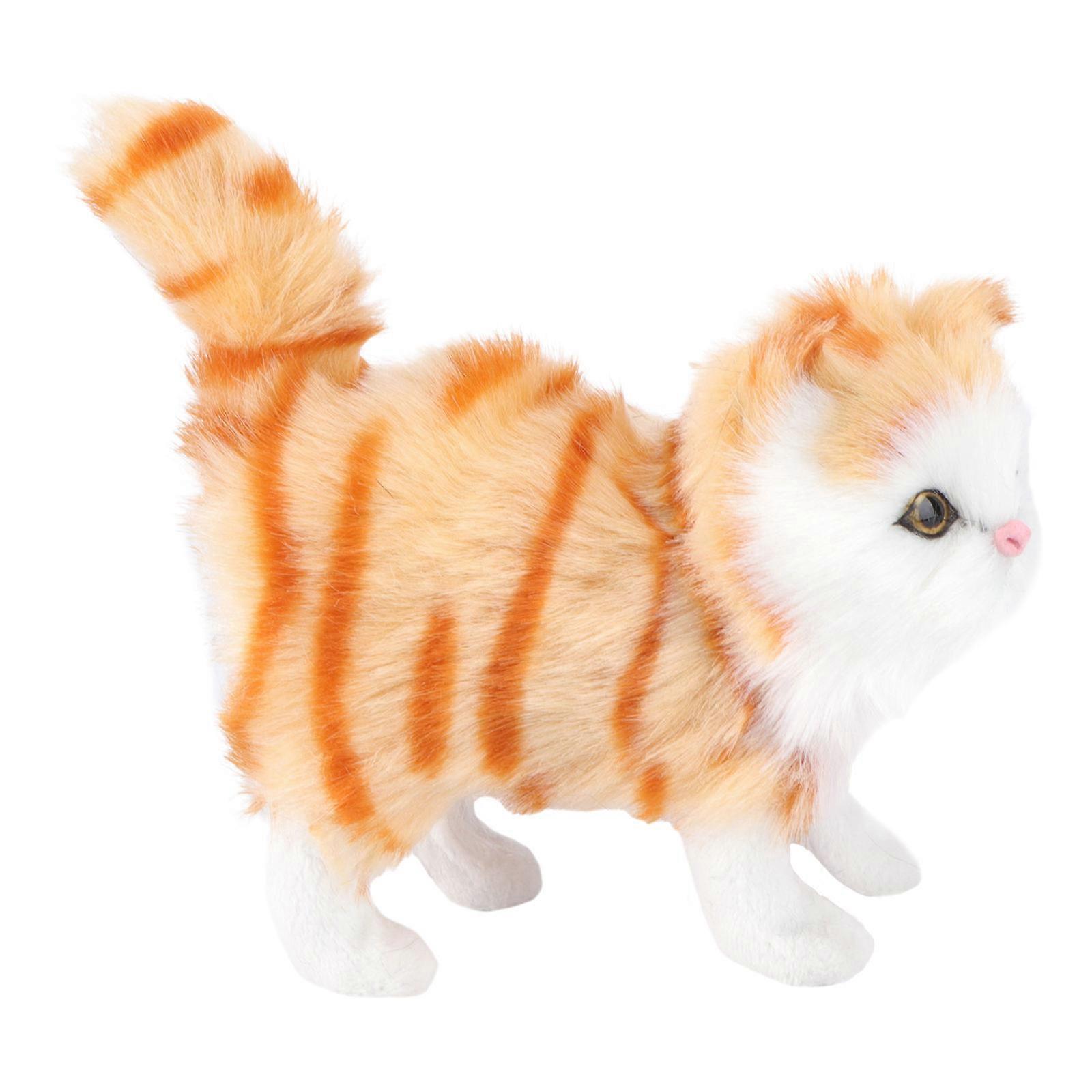 Simulation Cat Toy Adorable Animal Model for Decor 1Pcs Fluffy Cat