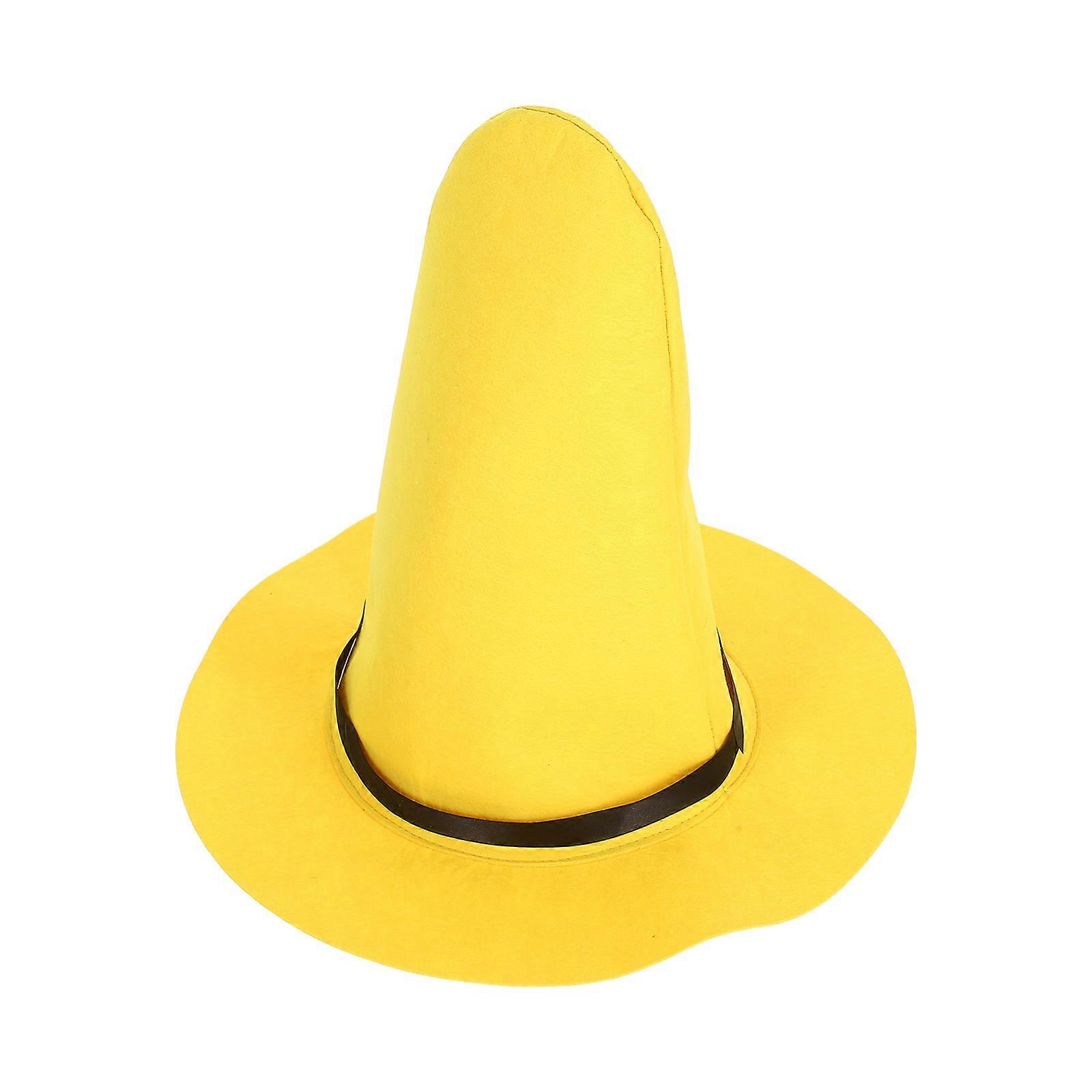 Yellow Witch Hat Felt Material for Halloween Costume