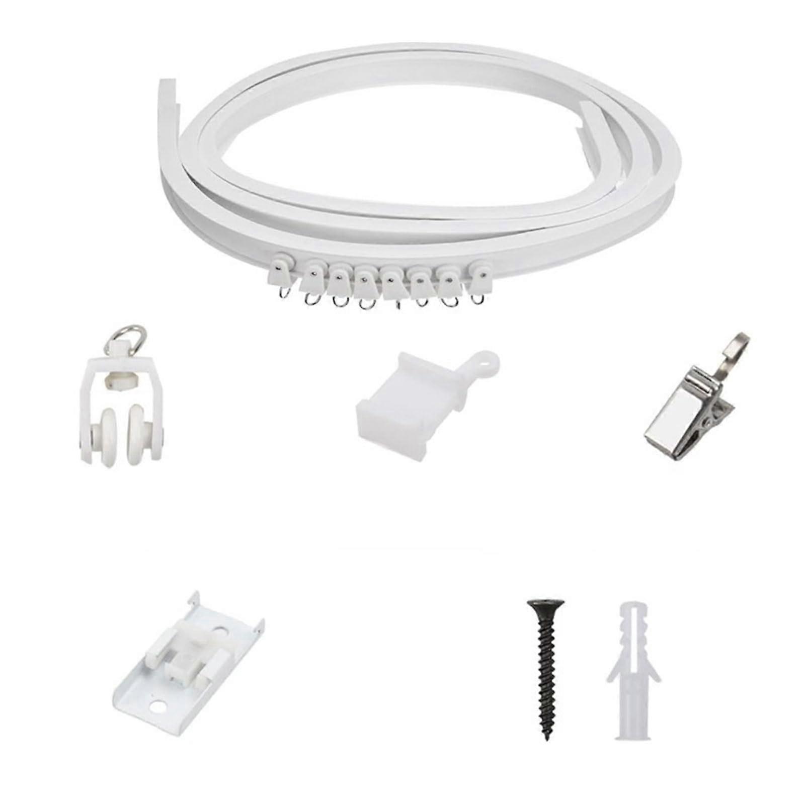 Flexible Ceiling Mounted Curved Curtain Track 5m Kit Smooth Silent Gliding Rails for Drapes