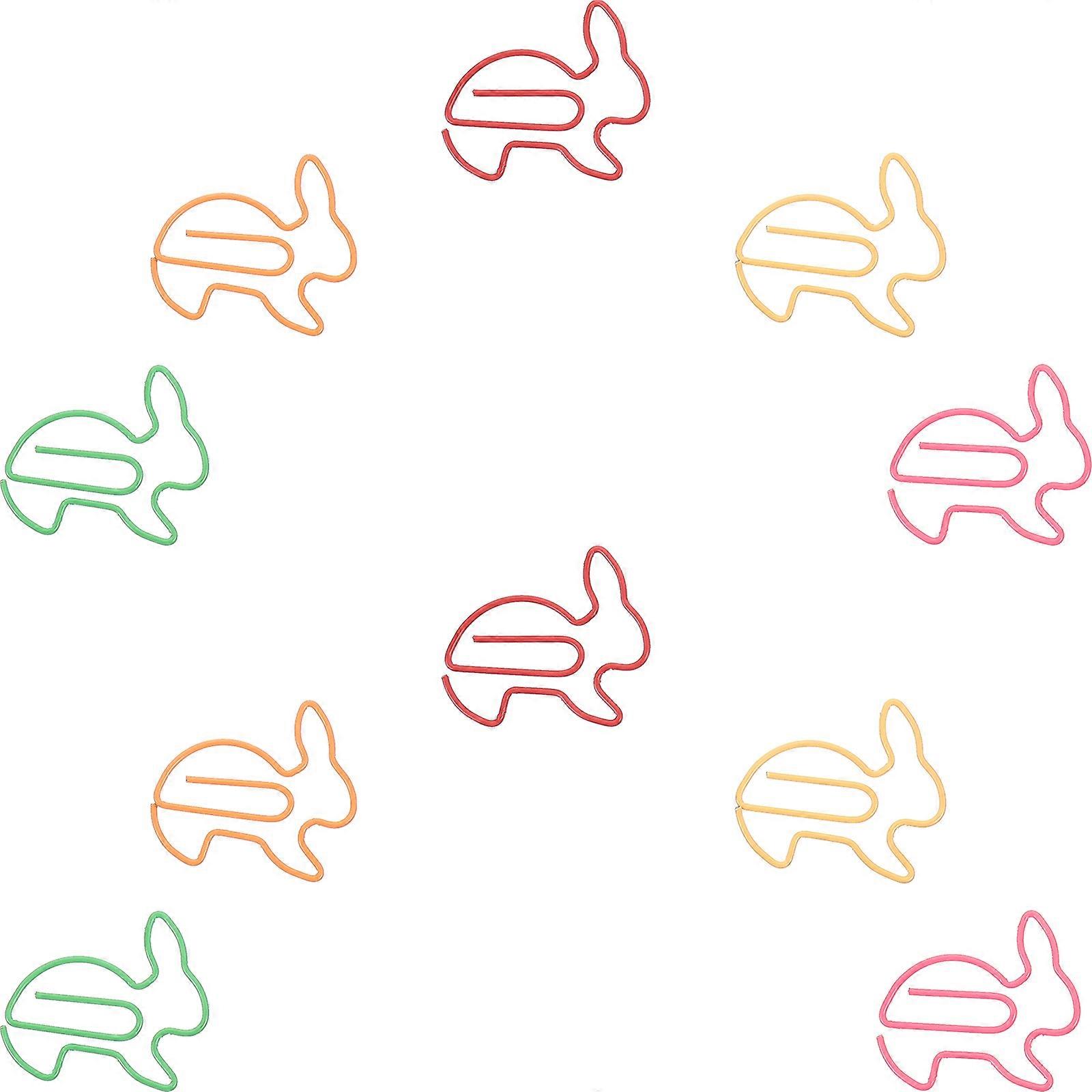 Creative Paper Clips Rabbit Shape Simple Design Organizing Documents Mark Notes 20Pack