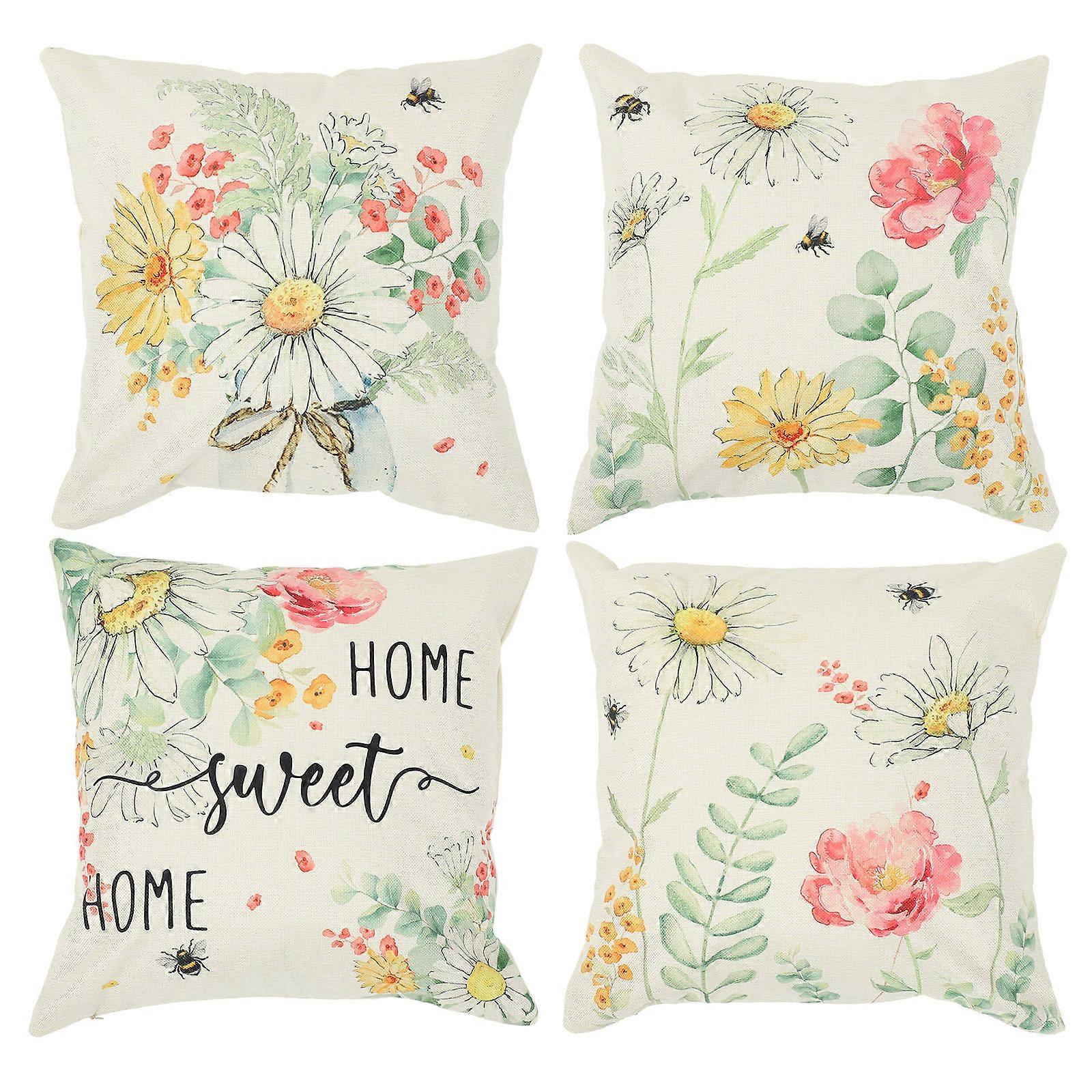 Spring Theme Pillowcase Assorted Color Sofa Pillow Covers for 8Pcs
