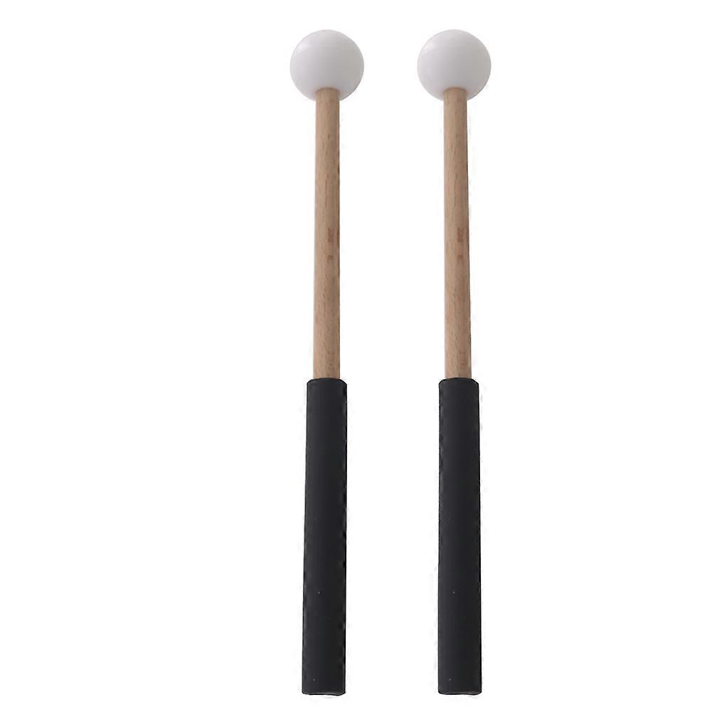 Percussion Mallets Stick with Rubber Head and Handle White