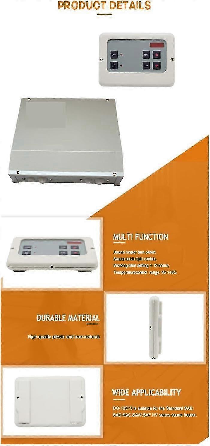 Sauna Heater 10.518KW Wall Mounted Digital Auto Temperature Control with Adjustable Timer