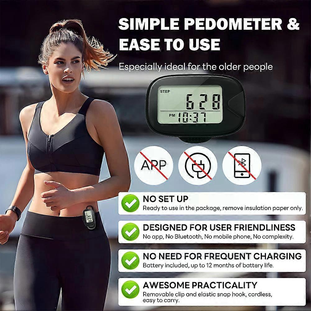 Walking Pedometer Clip On Step Counter LCD Display Portable Pedometer Multi-Function Walking Step Counter for Walking Running