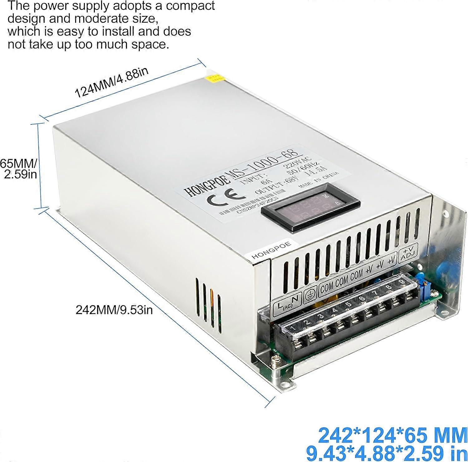 48V 20A Adjustable DC Switching Power Supply 1000W  Efficiency for CNC LED CCTV Audio
