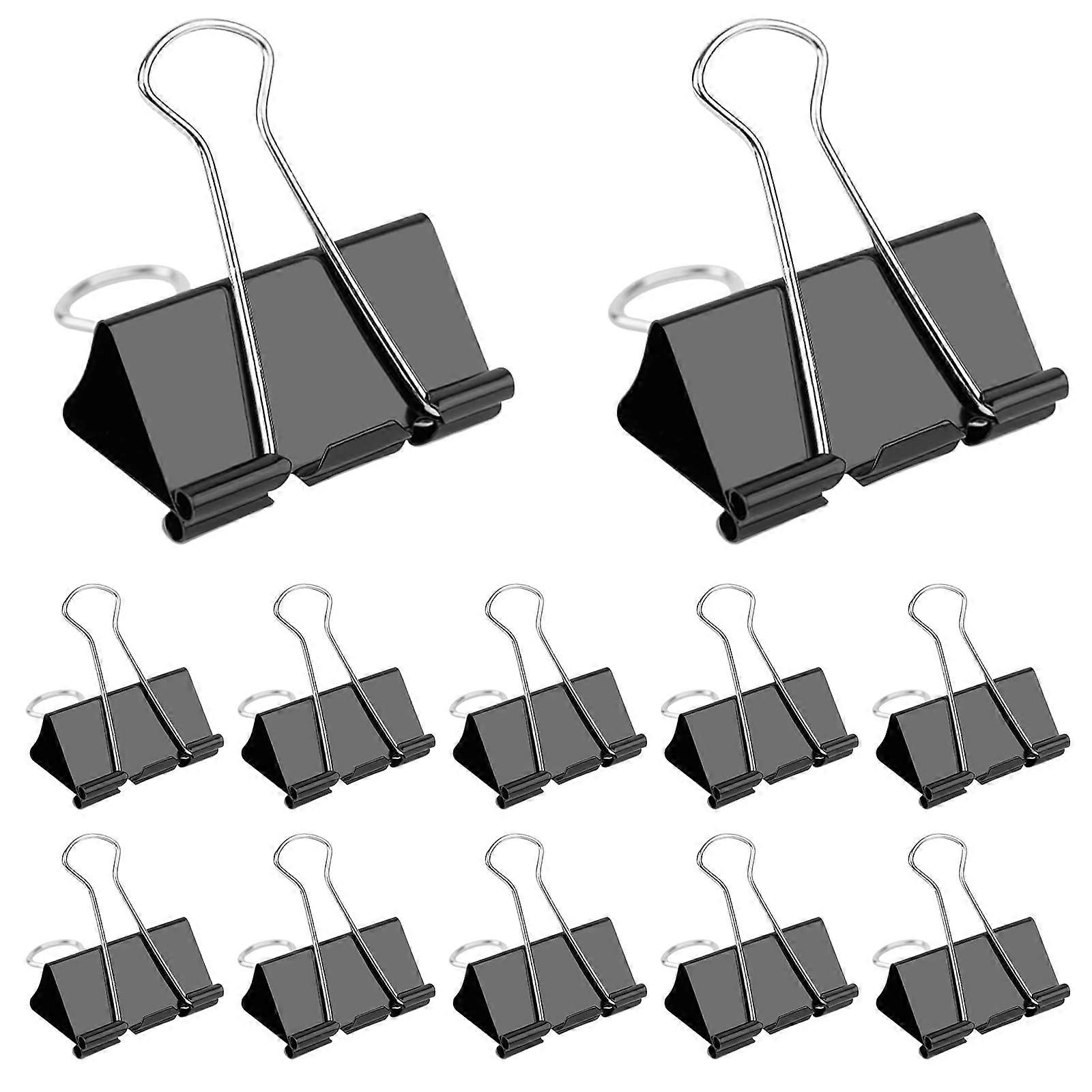 Large Black Binder Clips 25mm for Secure Document Holding and Organized Office Files