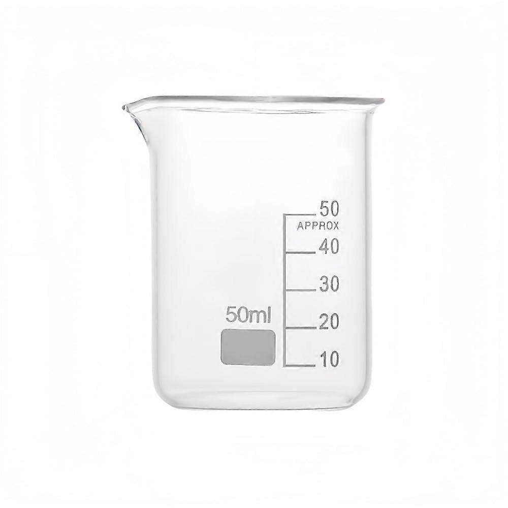 50ml Borosilicate Glass Measuring Cup with Accurate Scale Markings for Lab and Kitchen Use