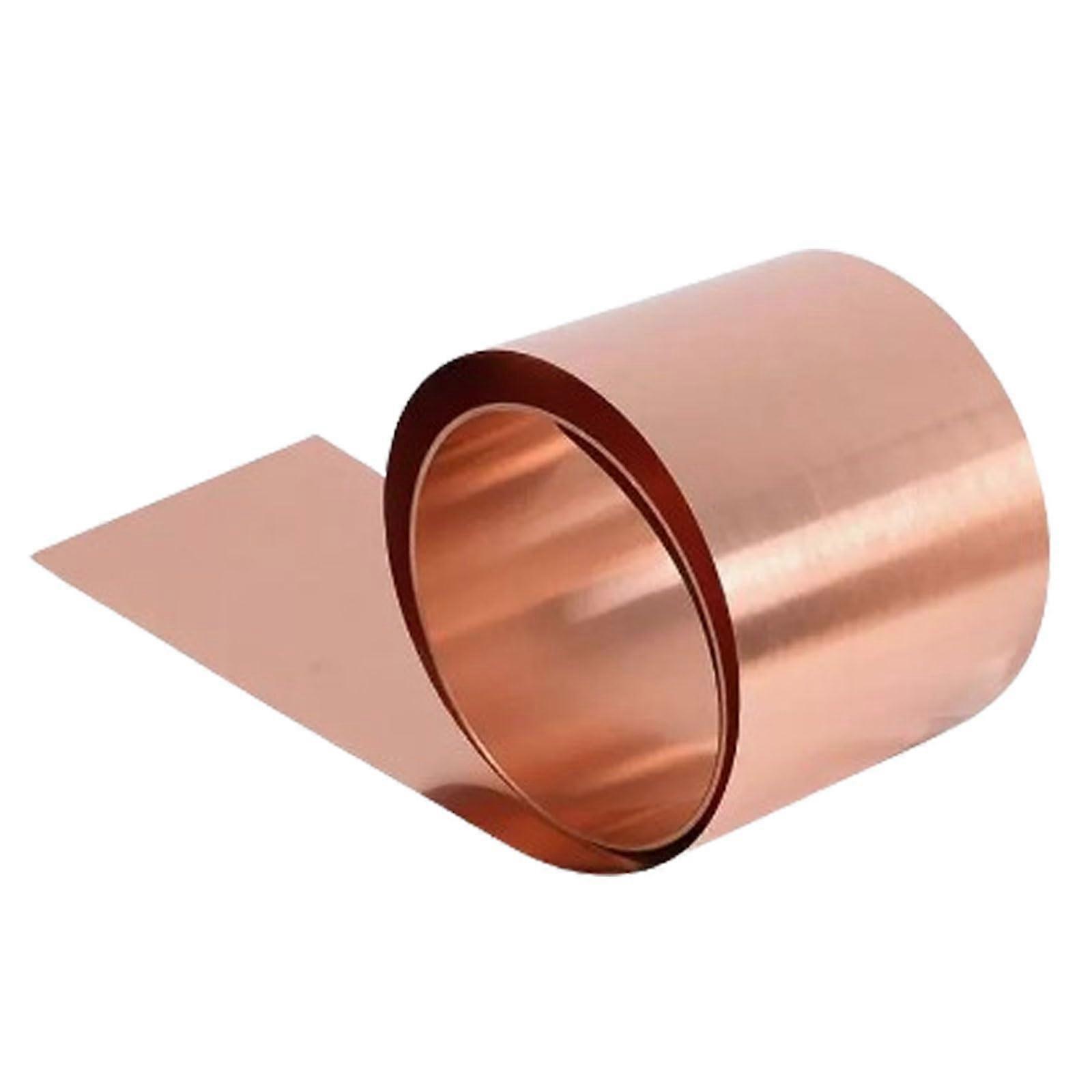 Copper Sheet Roll 0.1mm Thick 1m Pure Copper Strip for Crafts, Electrical Repairs and Welding