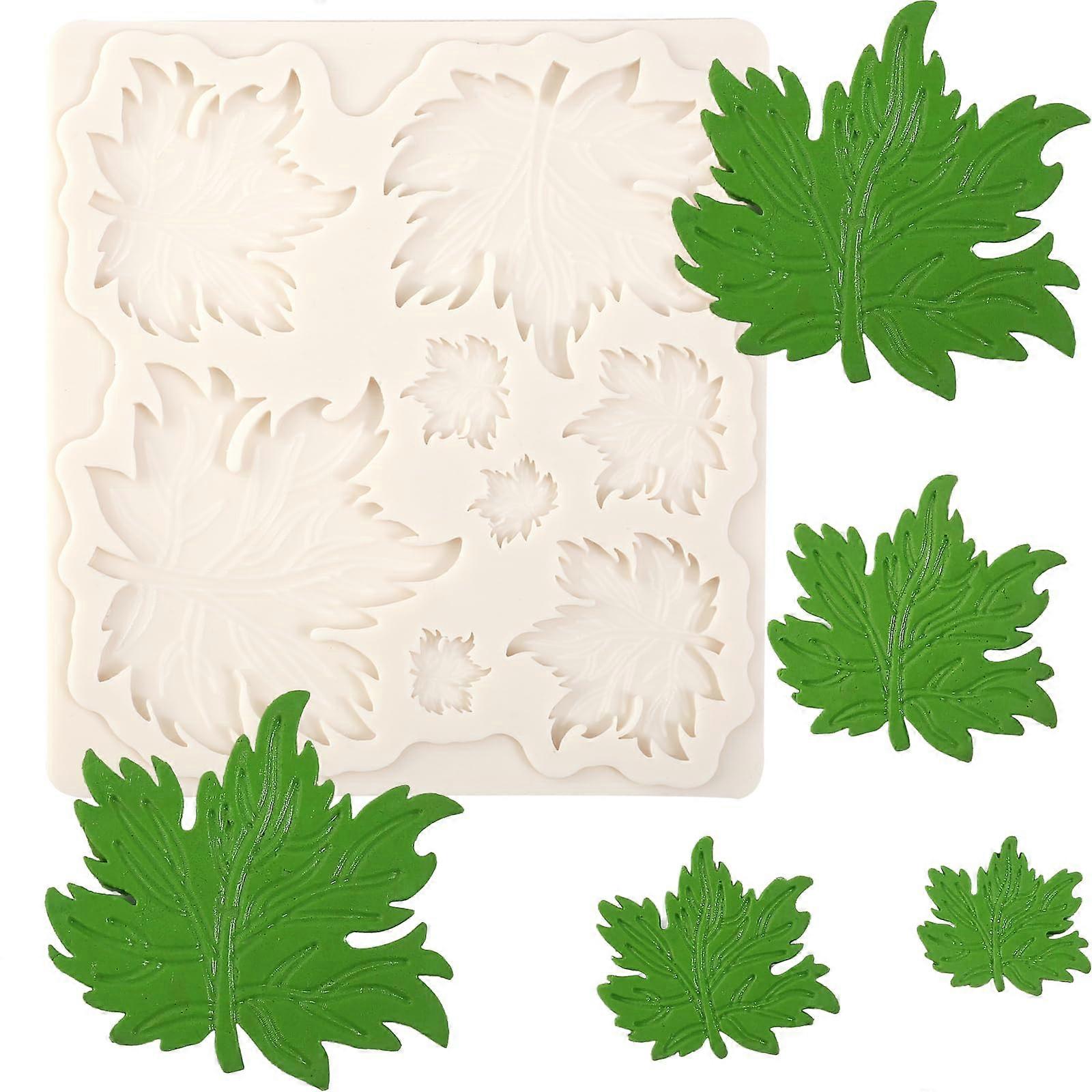 Maple Leaf Silicone Mold with Detailed Leaf Texture for Autumn Cake Decorating and Craft Use
