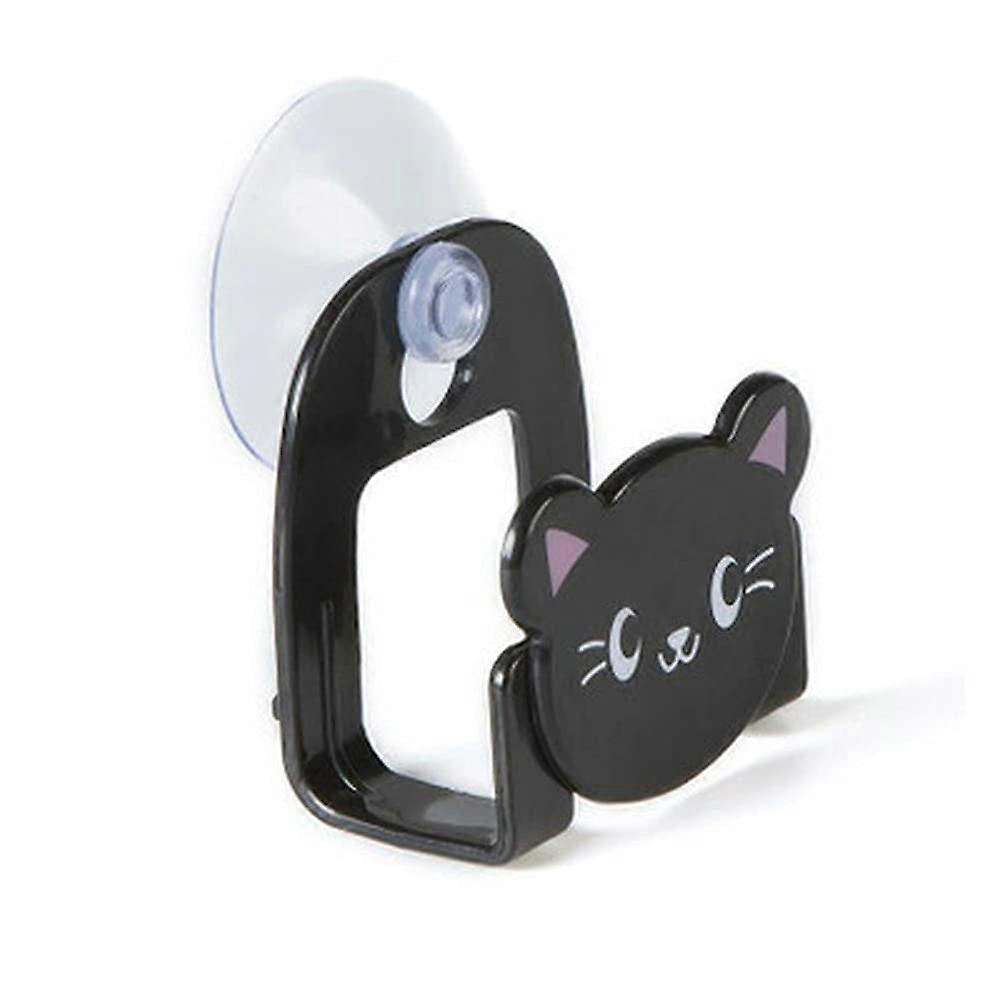 Cartoon Plastic Kitchen Sponge Holder with Strong Suction Cup for Sink Organization Black