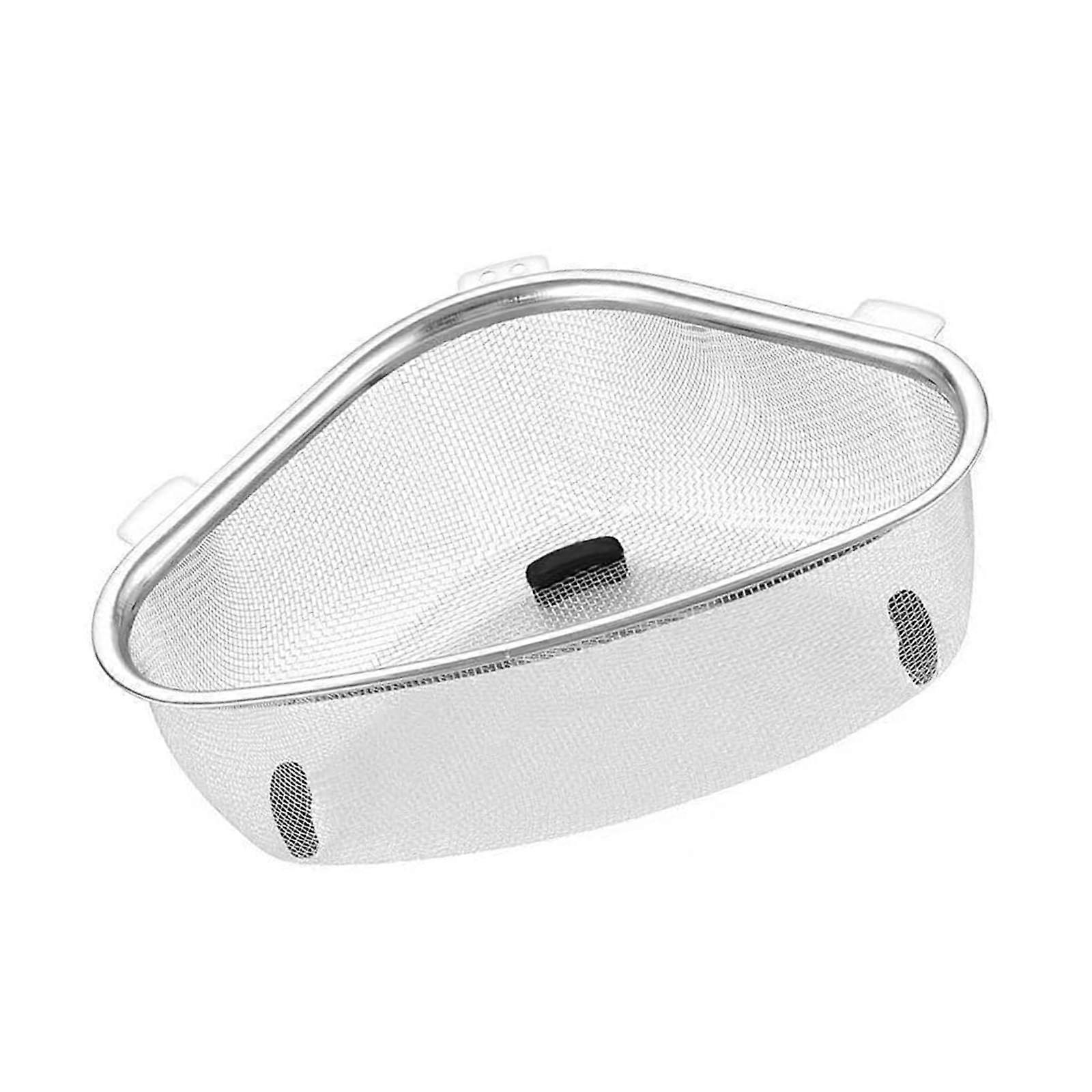 Stainless Steel Triangular Sink Strainer RustResistant Corner Drain Basket for Kitchen Vegetables