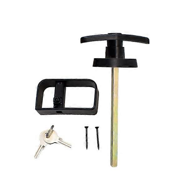 Shed THandle Lock Set 61/2 Inch Black Door Handle with Secure RustResistant Grip