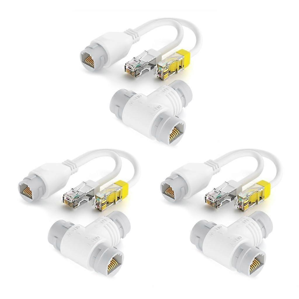 Ethernet Cable Splitter 2 in 1 RJ45 Network Splitter for Two Devices Surveillance Systems 3 Sets