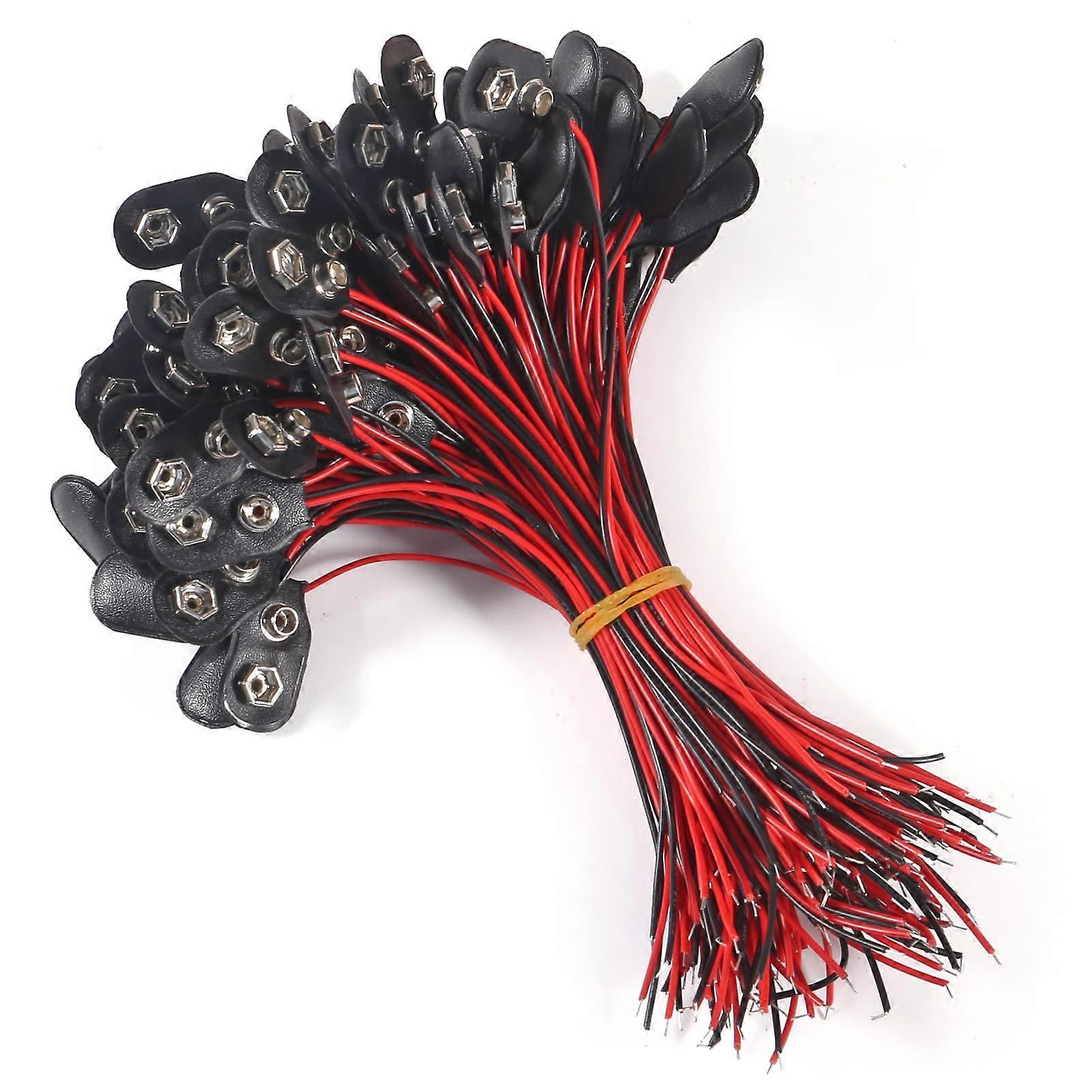 30pcs IType 9V Battery Clip Connector with Wires, Durable Hard Shell, Long Cable for DIY Electronics