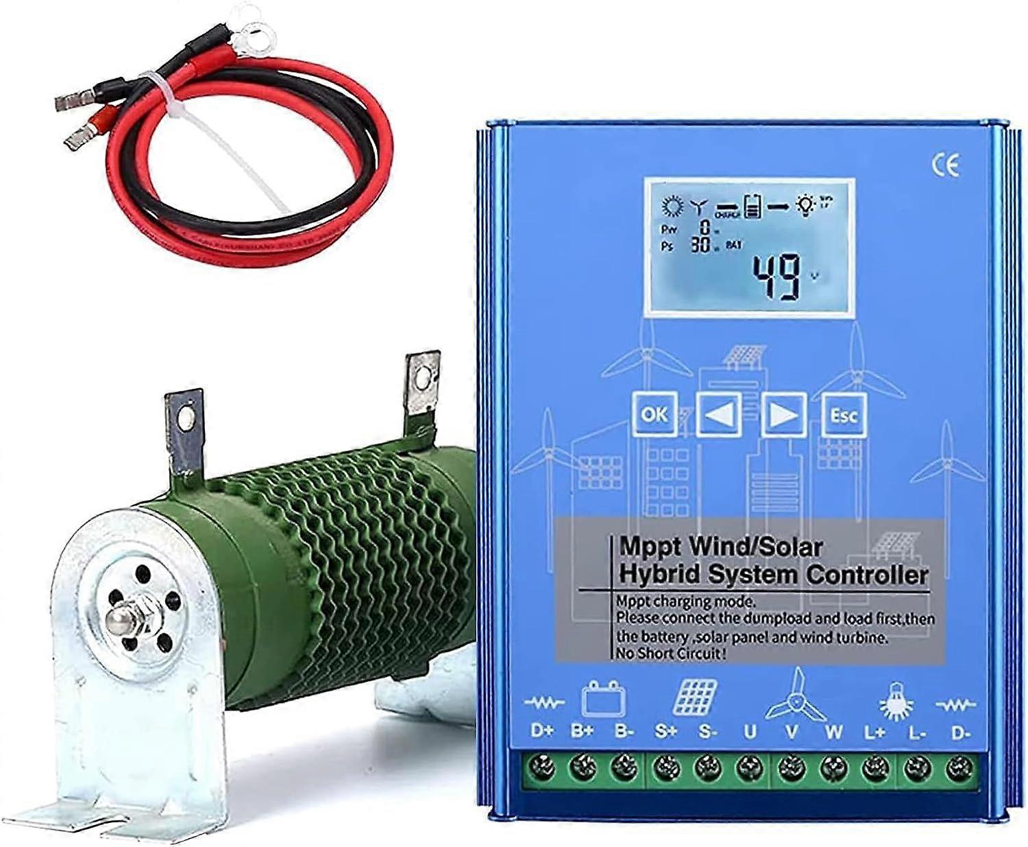 MPPT Wind Solar Hybrid Charge Controller 12V with LCD Display for Efficient OffGrid Charging