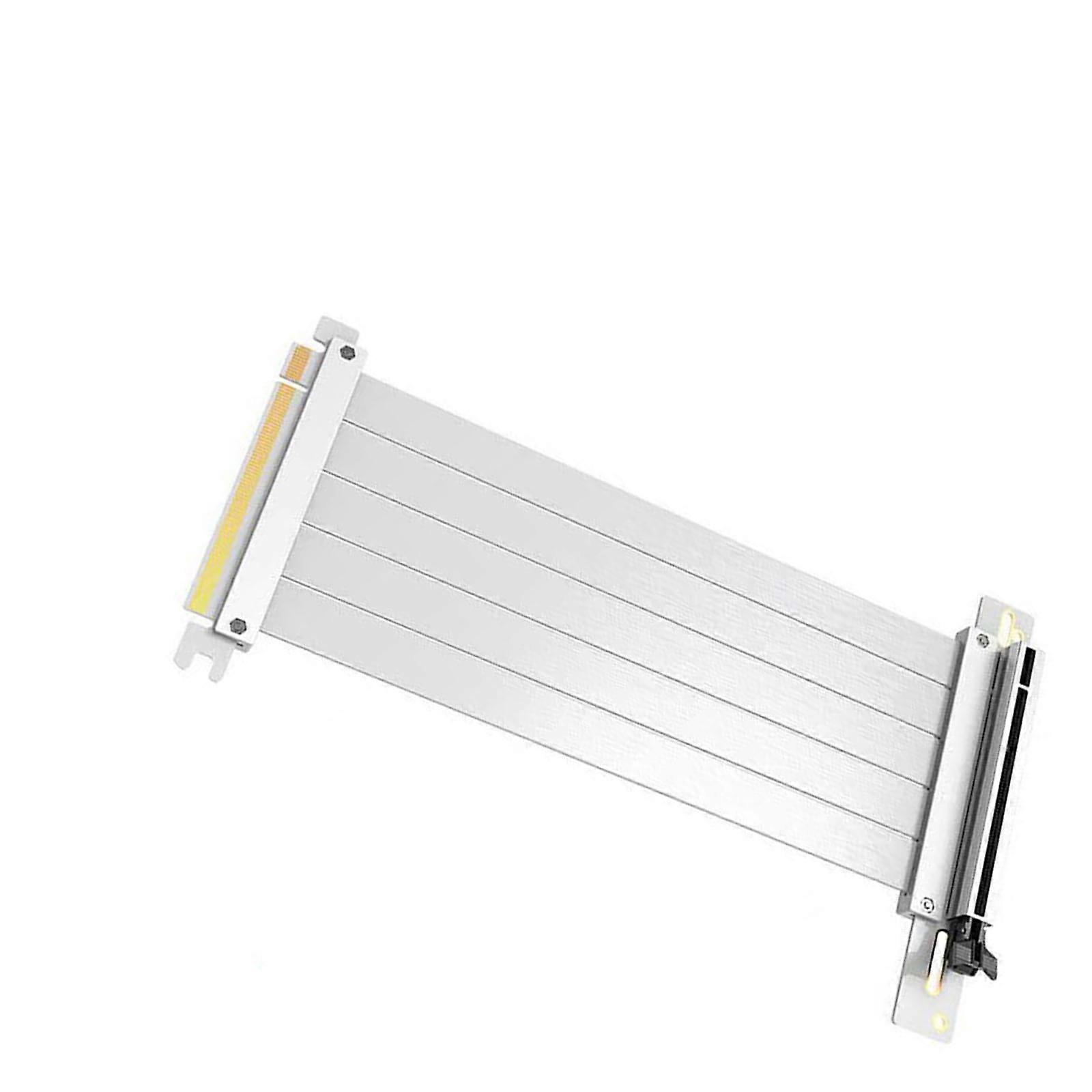 Flexible Installation PCIE version Extension Cable 90 Degree Direct current Multiple GPUs for Upgraded Computer Case Arrangement  White 50cm