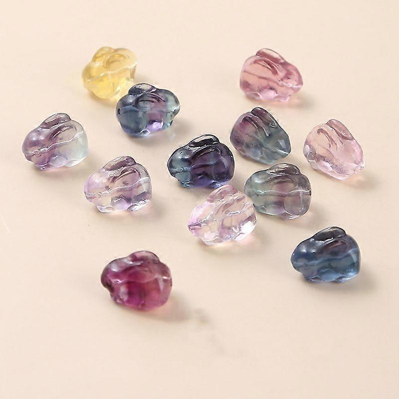 Natural Fluorite Carved Beads Rabbit 15x10x12mm